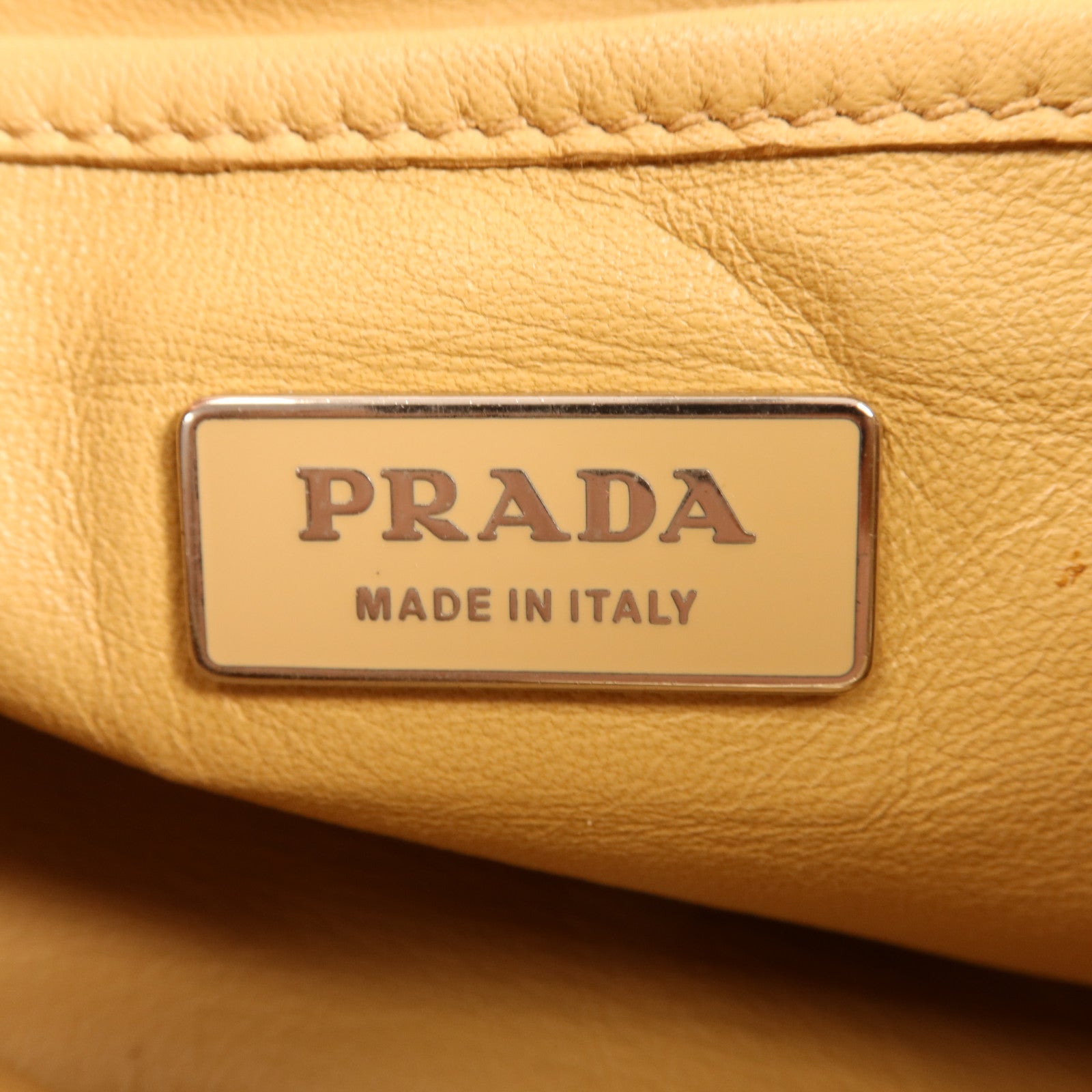PRADA 羊皮皮革Handbag銀扣手挽肩背兩用袋