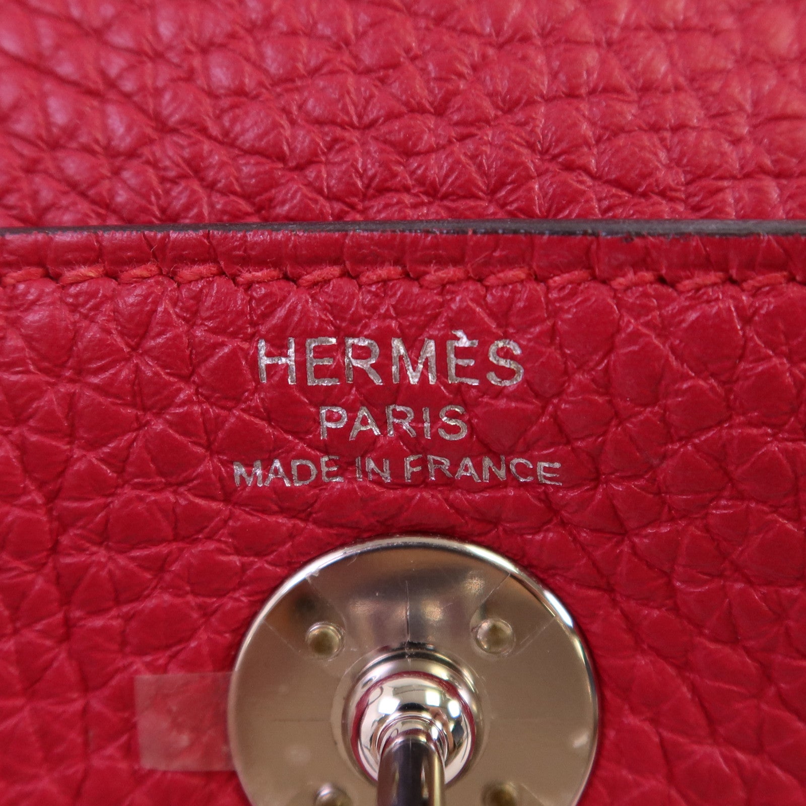 HERMES Togo皮革Mini Lindy銀扣肩背袋
