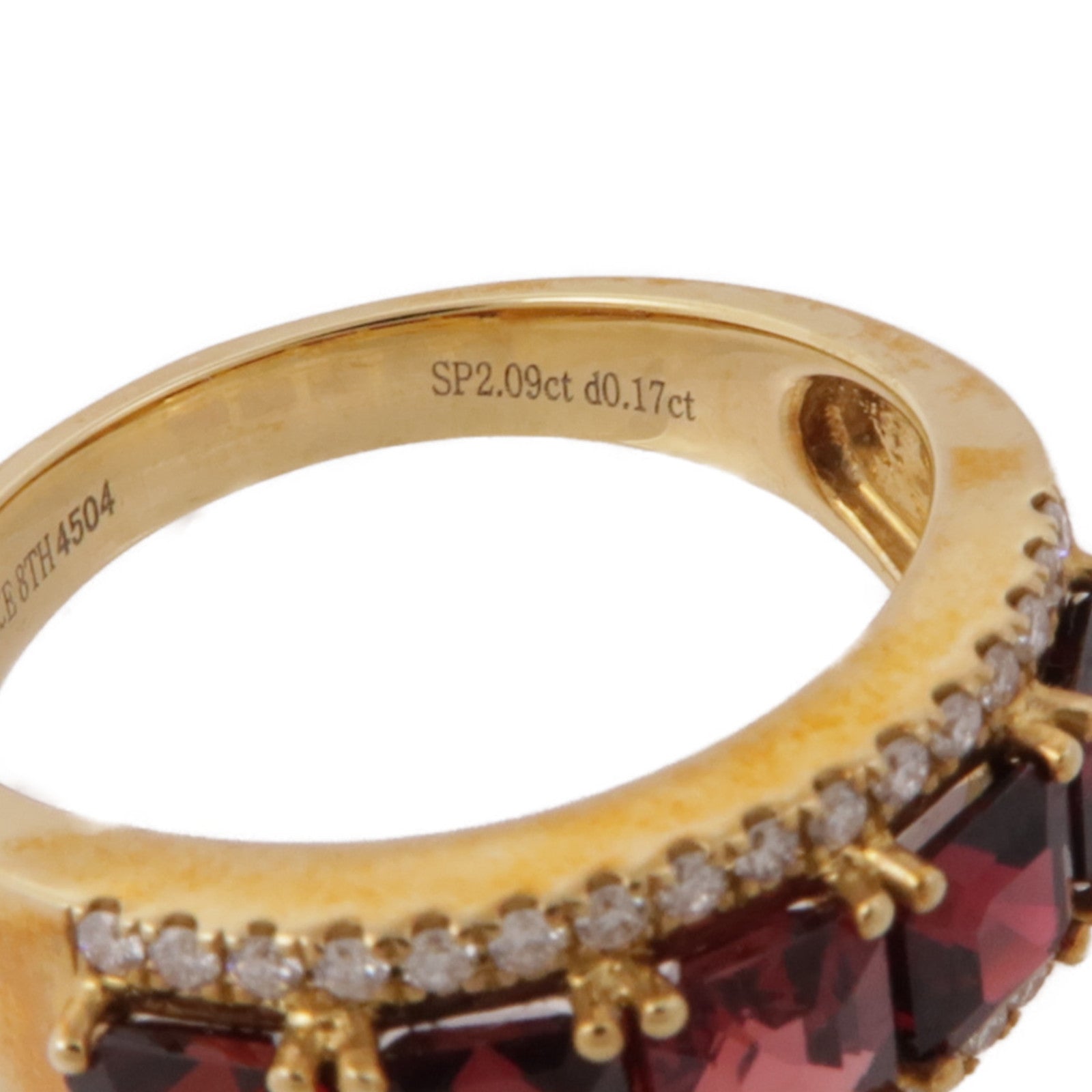 JEWELRY 18K黃金Red Spinel/Diamond Ring紅色尖晶石/鑽石戒指US#6