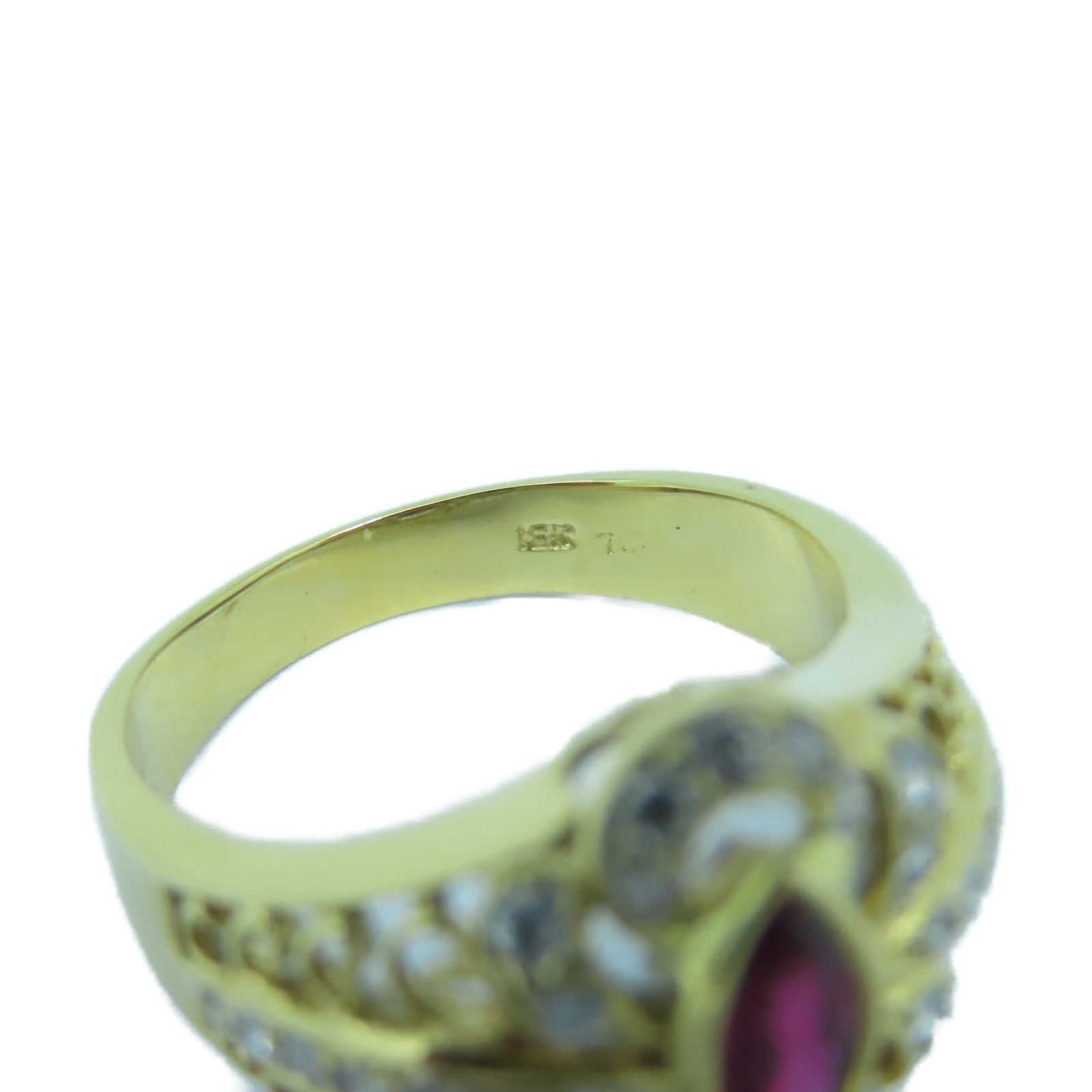 JEWELRY **【激減優惠】18K黃金Ruby Diamond Ring0.45ct紅寶石/0.41ct鑽石戒指US#7