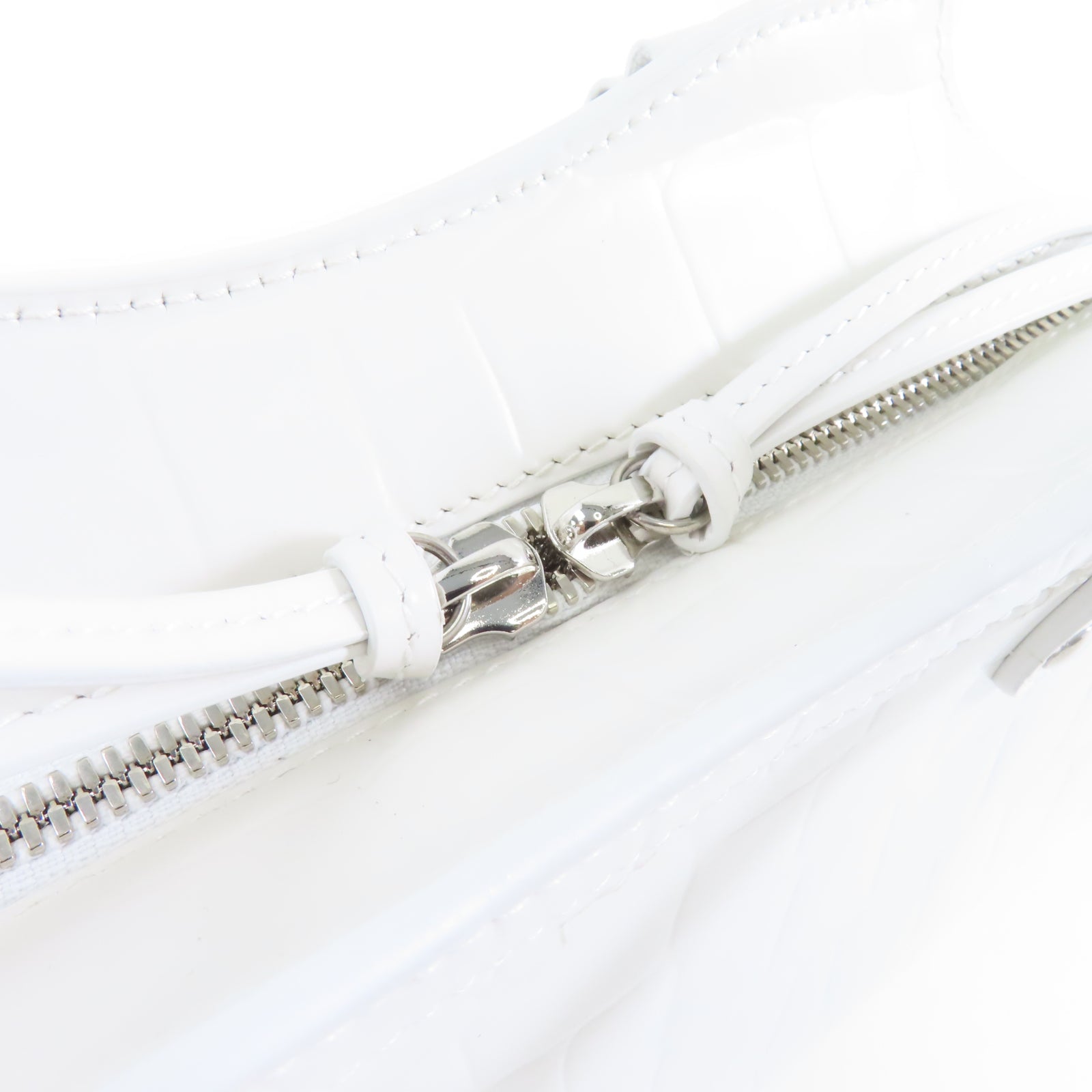 BALENCIAGA 牛皮皮革Neoclassical Mini銀扣手挽肩背兩用袋白色
