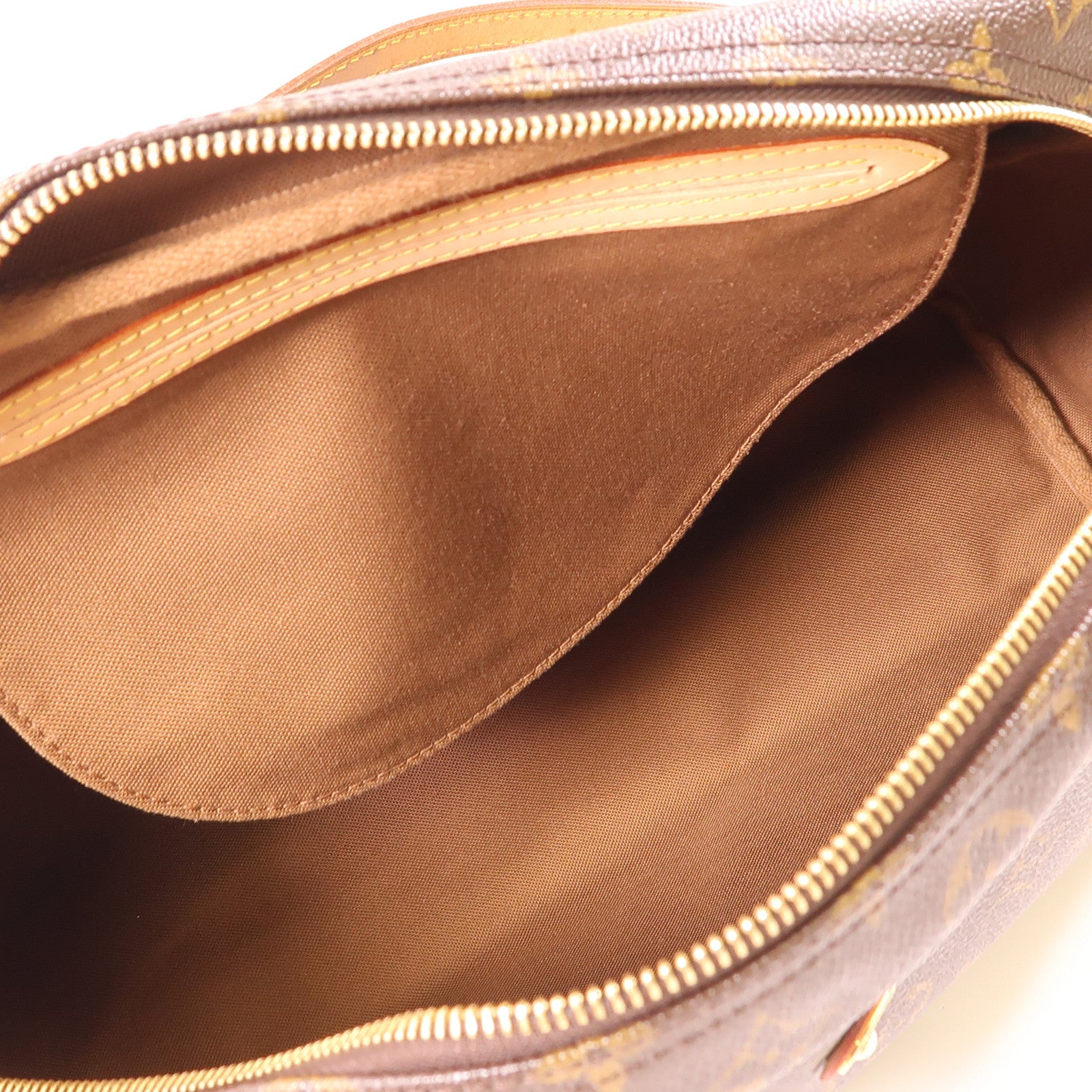 LOUIS VUITTON Monogram Montorgueil GM金扣肩背袋棕色