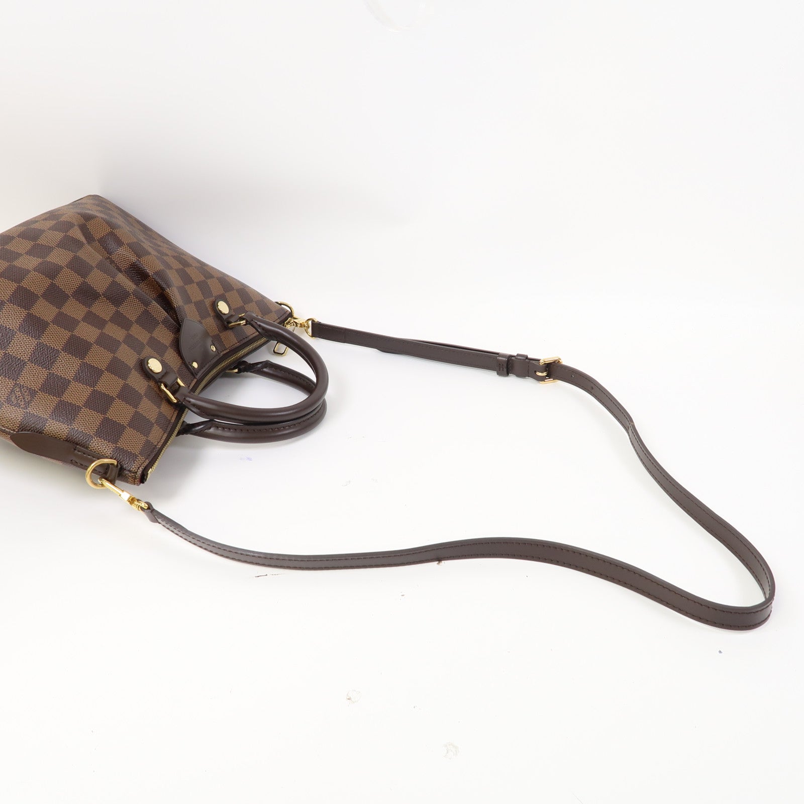 LOUIS VUITTON Damier Siena PM金扣手挽肩背兩用袋啡色