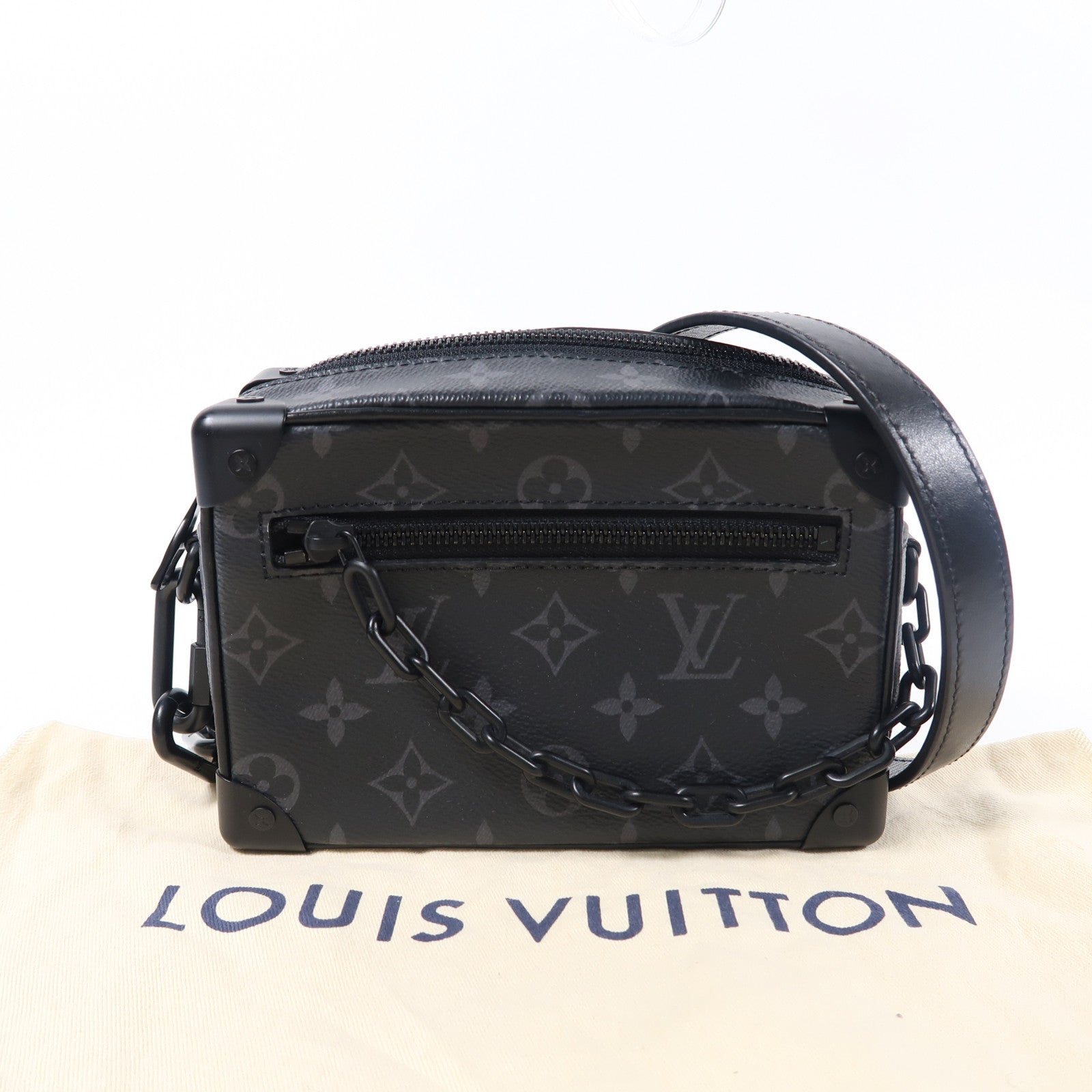LOUIS VUITTON Monogram Eclipse Mini Soft Trunk肩背袋黑色