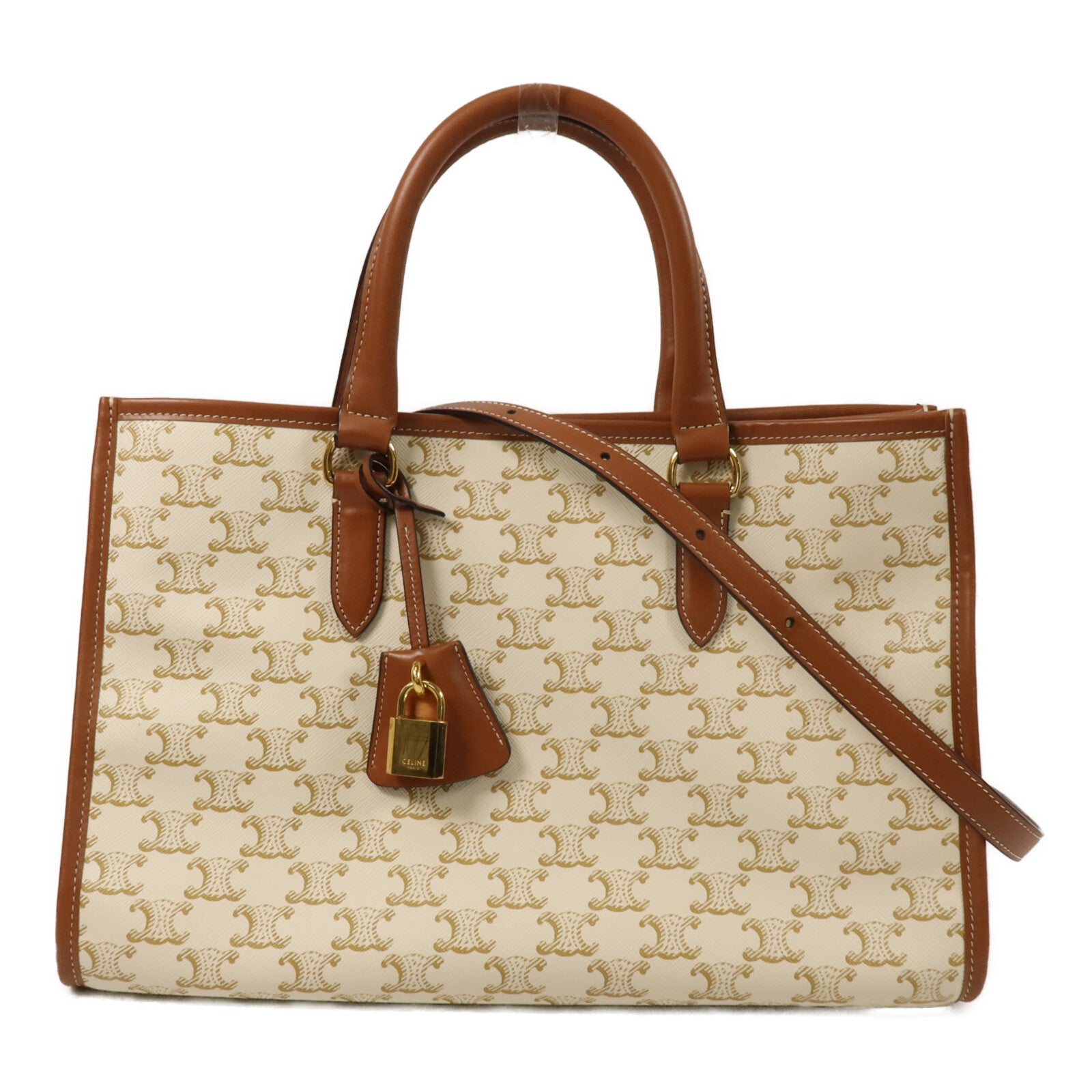 CELINE 牛皮皮革Mini Horizontal Cabas手挽肩背兩用袋