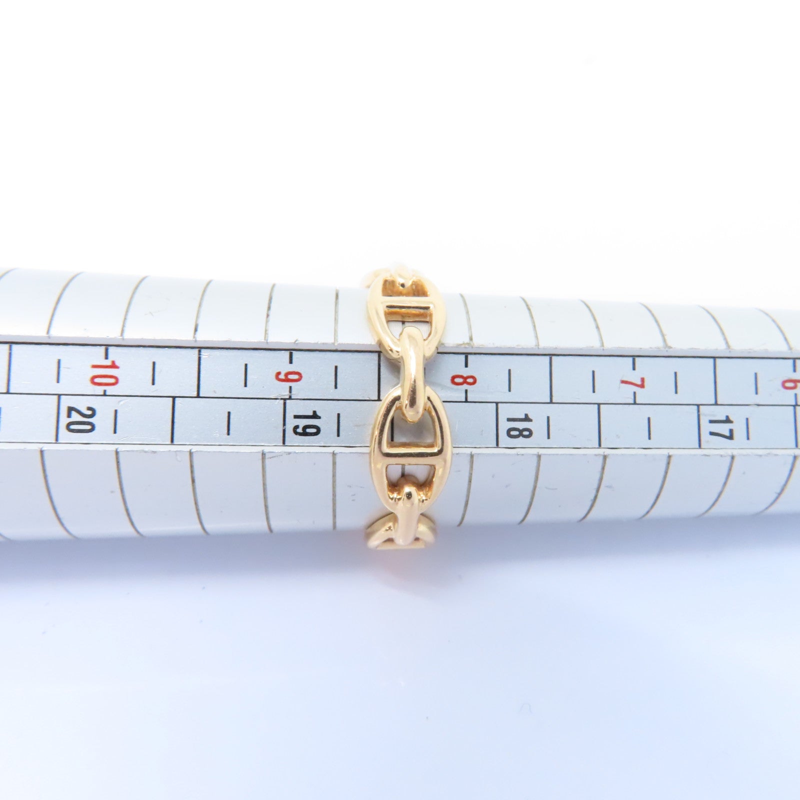 HERMES 18K玫瑰金Chaine Dancre Enchainee Ring戒指Hermes#58 US#8.25