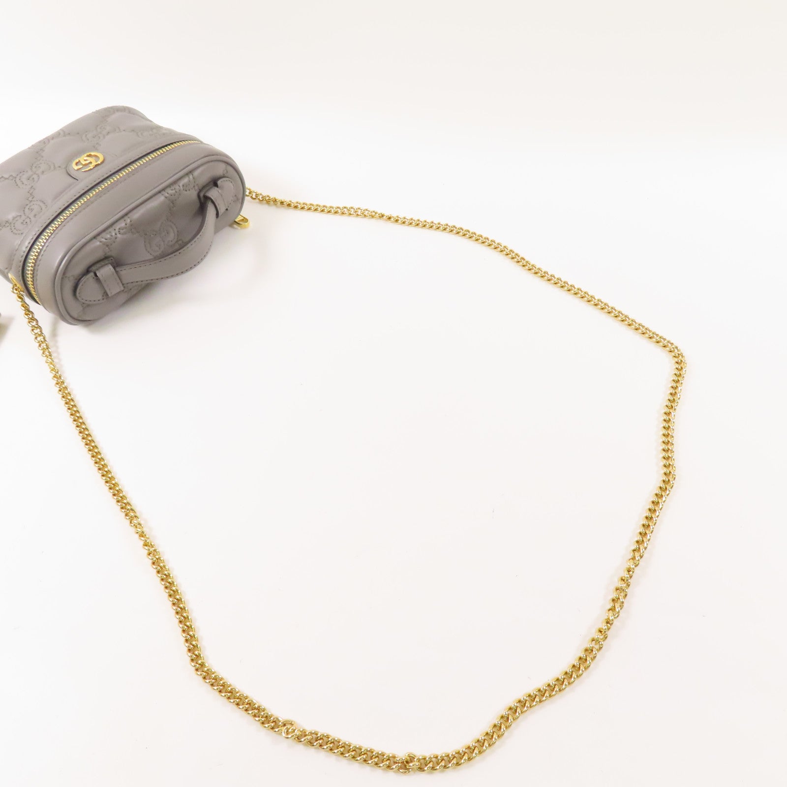 GUCCI 皮革Matelasse Top Handle Mini鏈帶肩背袋