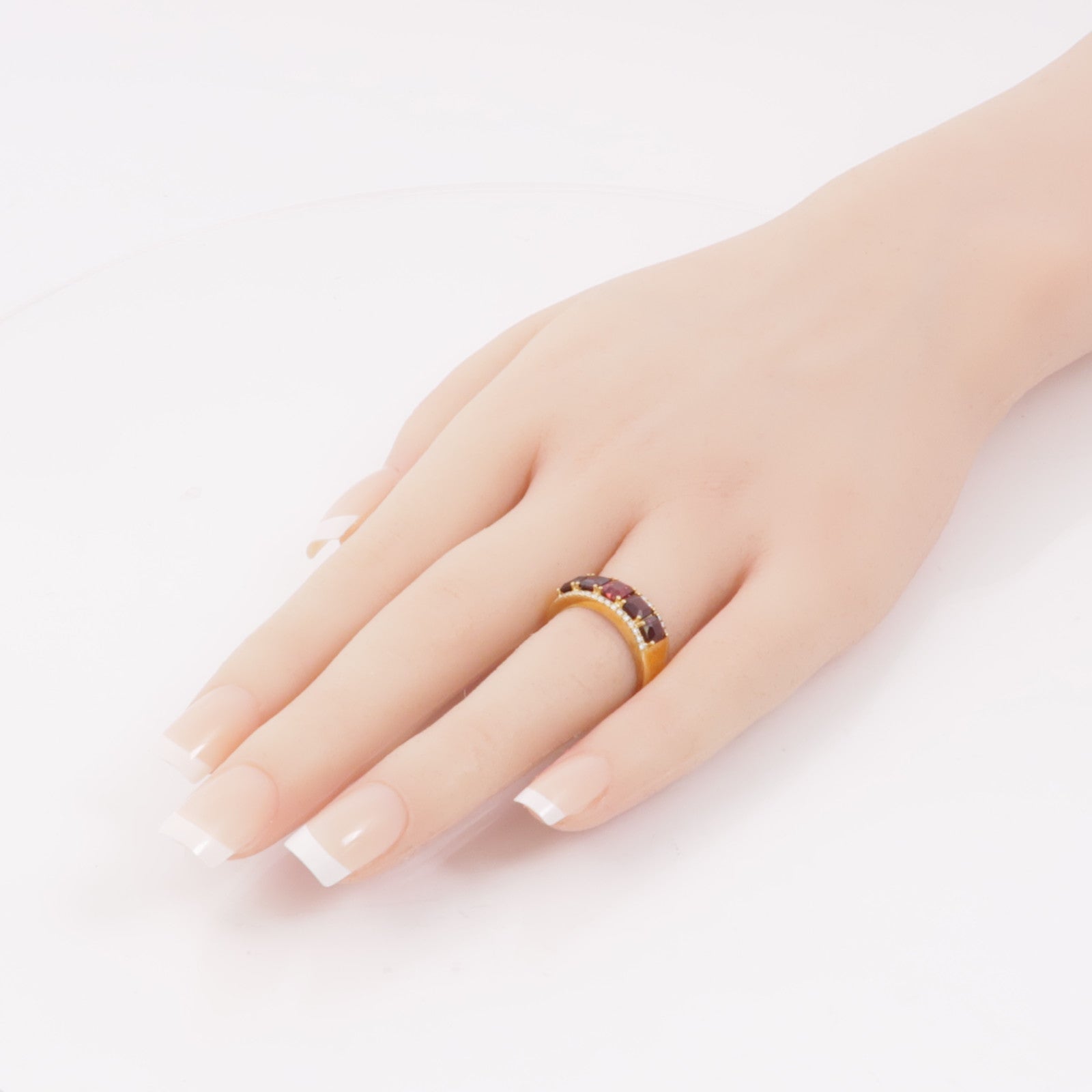 JEWELRY 18K黃金Red Spinel/Diamond Ring紅色尖晶石/鑽石戒指US#6