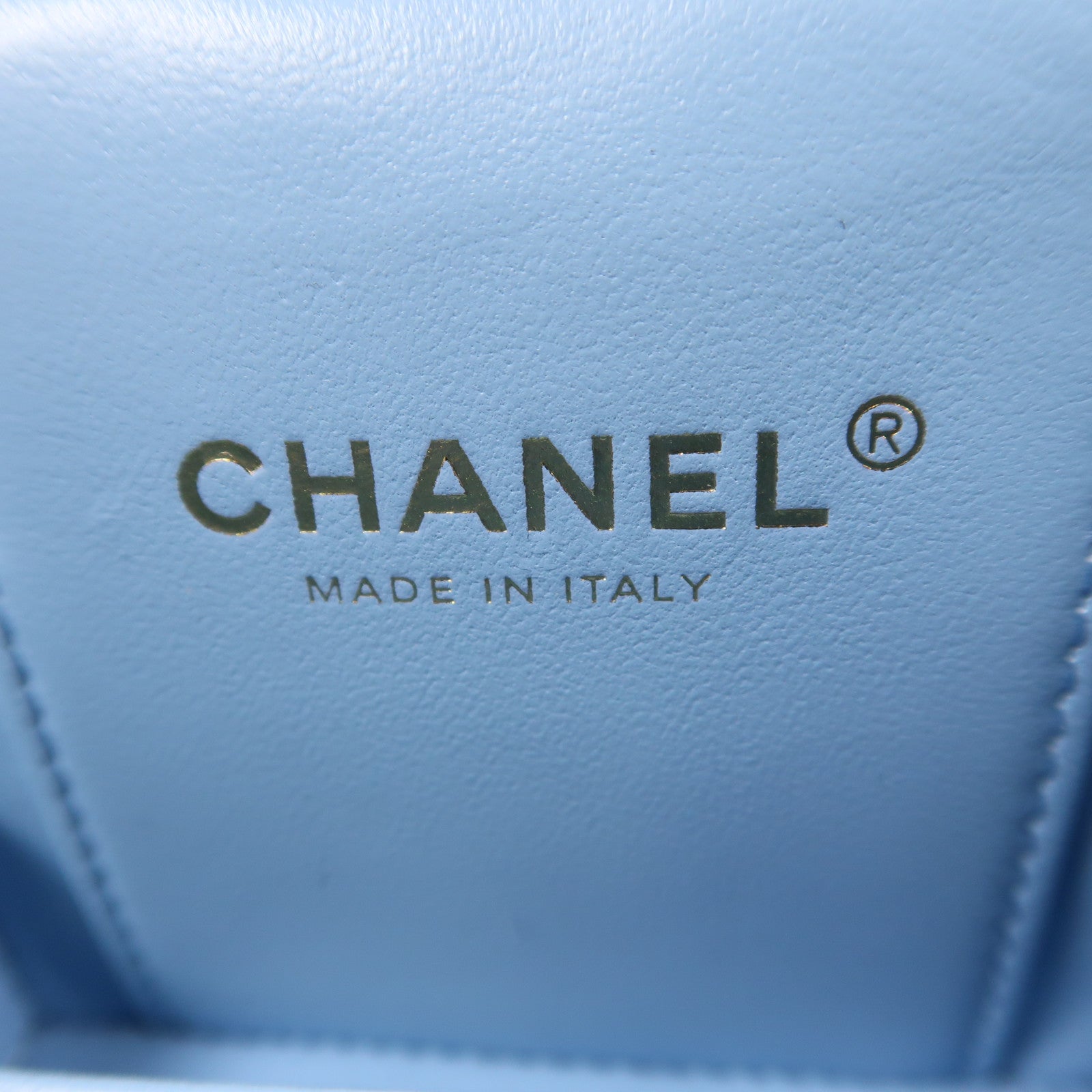 CHANEL CC GHW Vanity Bag Chain 2 Way Shoulder Bag Calfskin Leather Blue