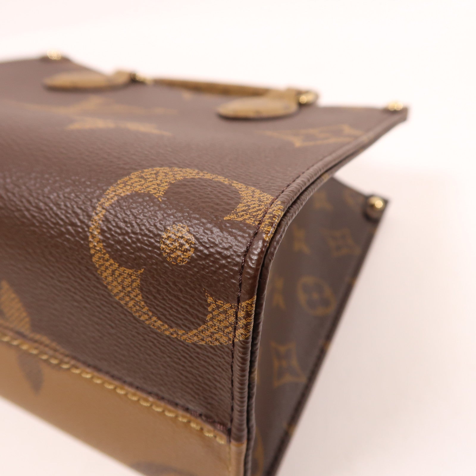 LOUIS VUITTON Monogram Giant OnTheGo PM金扣手挽肩背兩用袋棕色