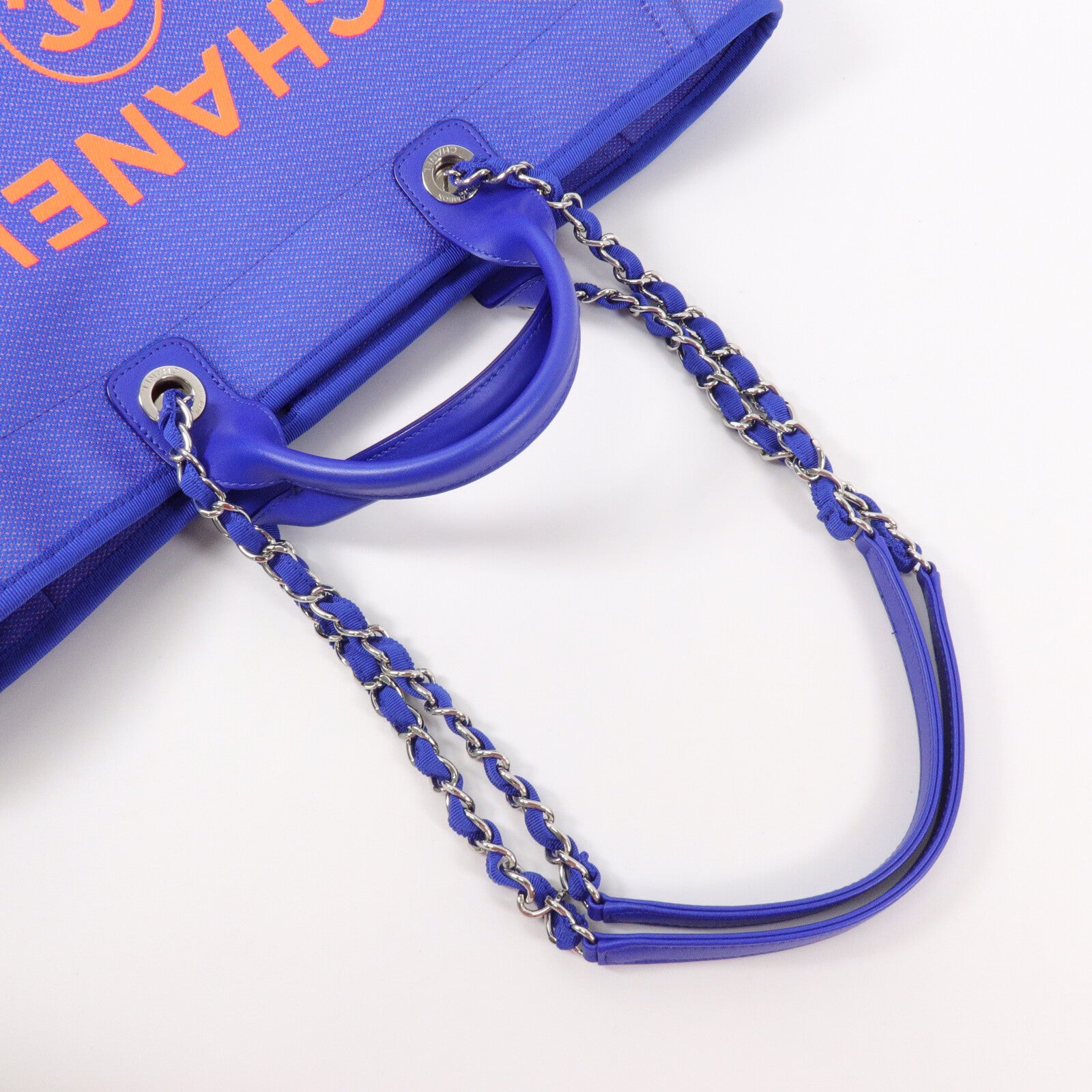 CHANEL 尼龍Deauville Large Tote鏈帶手挽肩背兩用袋