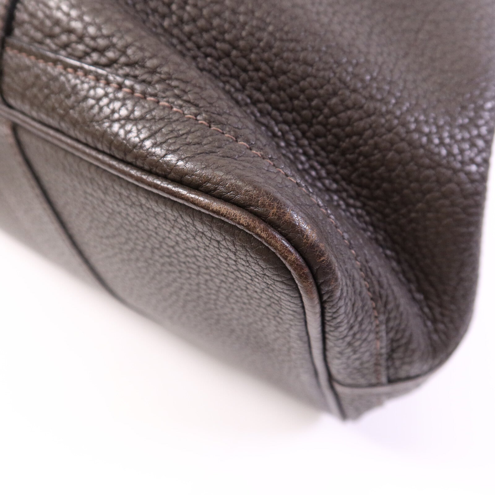 HERMES Negonda皮革GardenParty PM銀扣手挽袋Chocolat