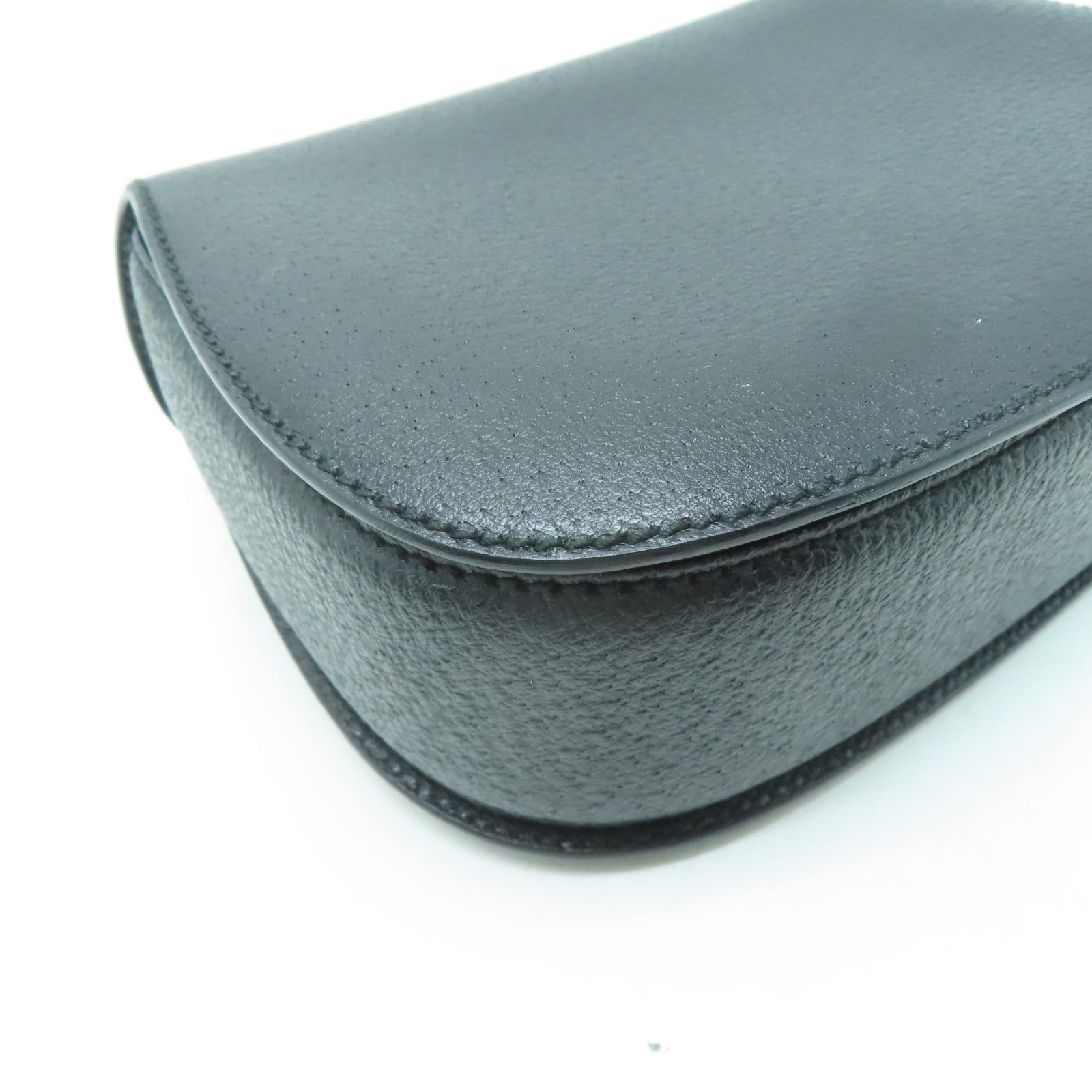GUCCI 牛皮皮革Vintage Bamboo Bag金扣手挽肩背兩用袋黑色