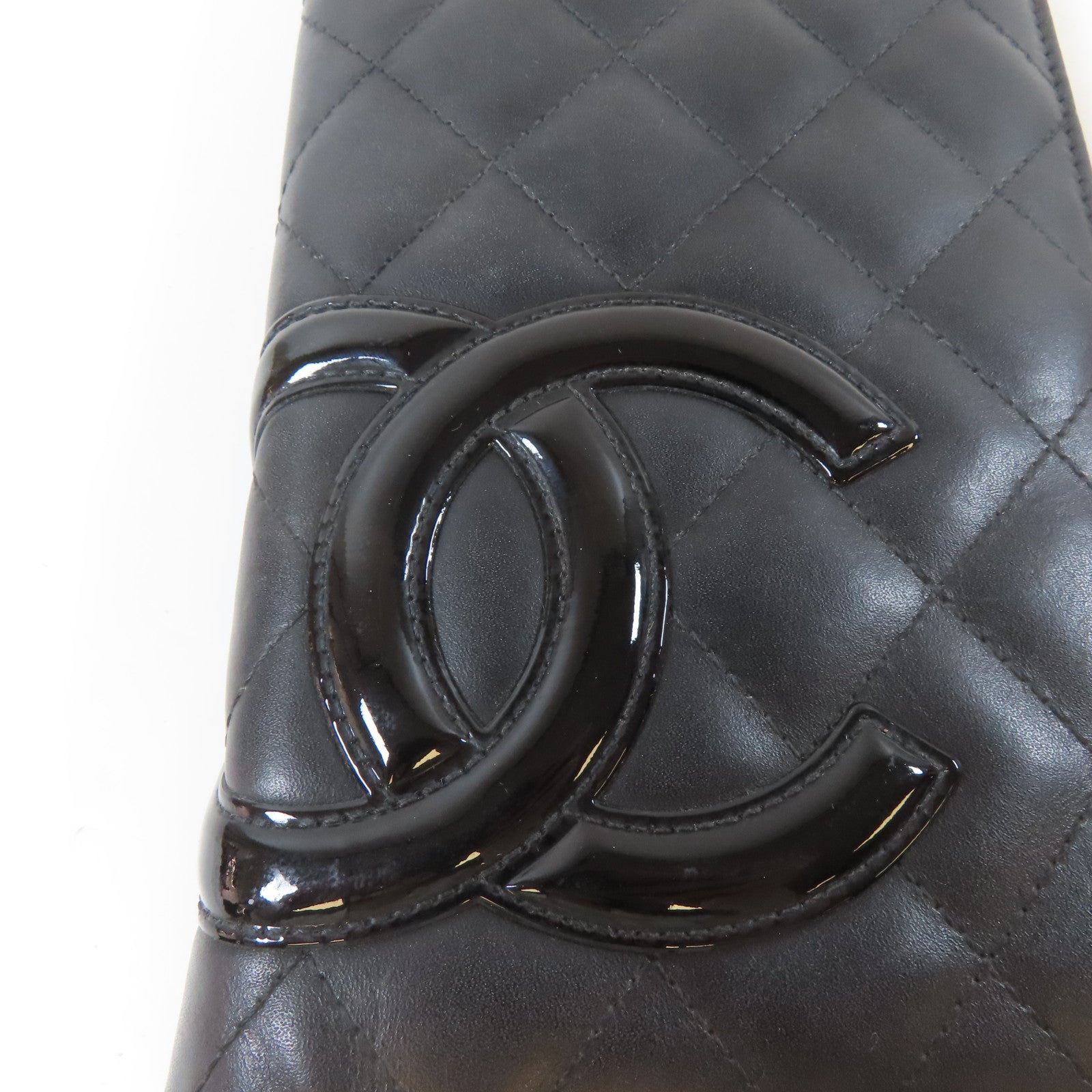 CHANEL 【激減優惠】菱格牛皮皮革Cambon Long Wallet銀扣長钱包黑色