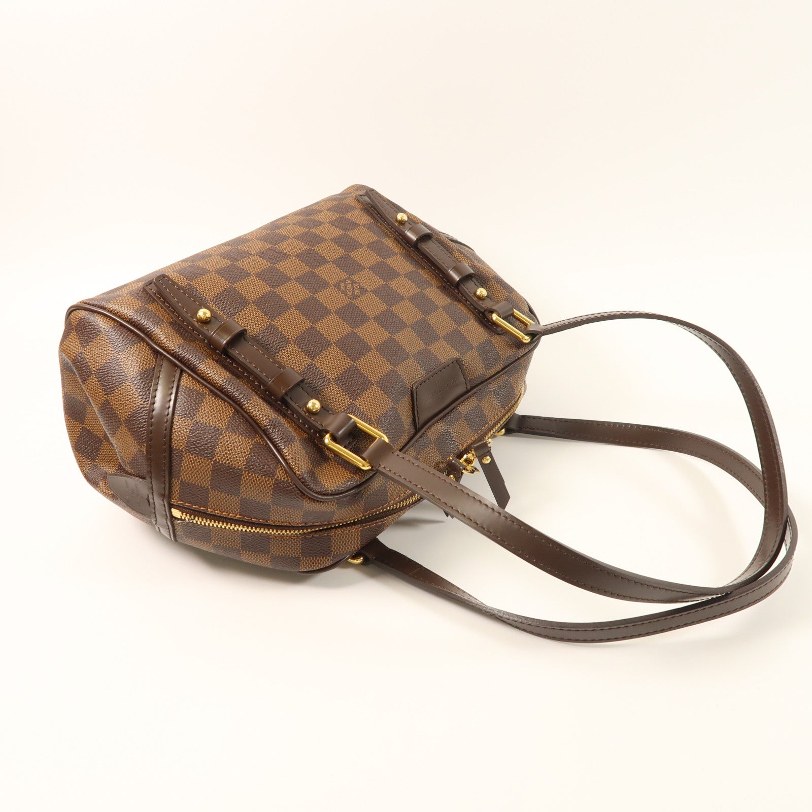 LOUIS VUITTON Damier Rivington PM金扣肩背袋