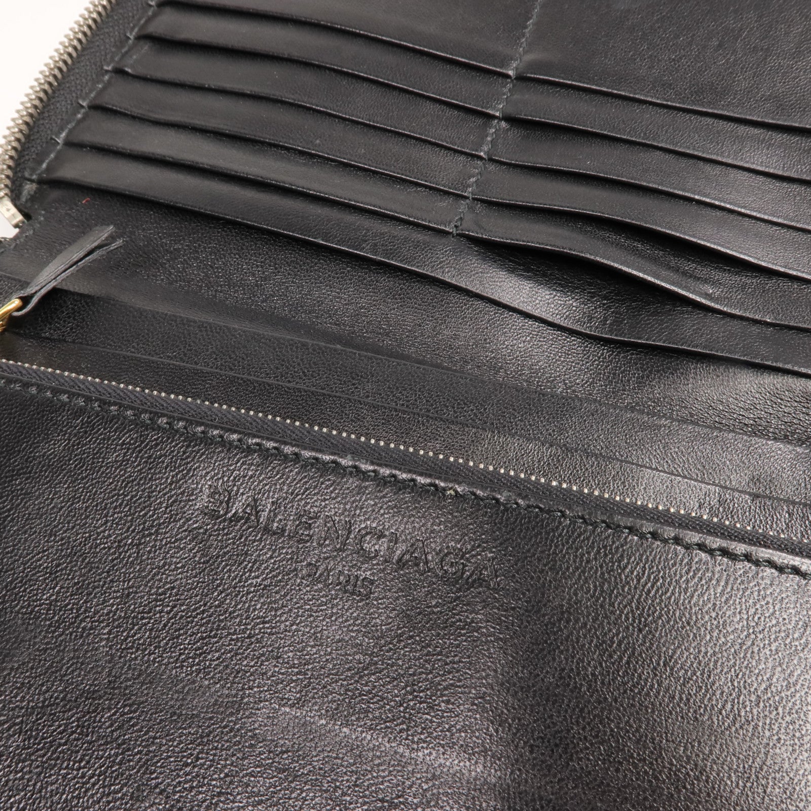 BALENCIAGA 【激減優惠】牛皮皮革Round Zip Wallet長錢包