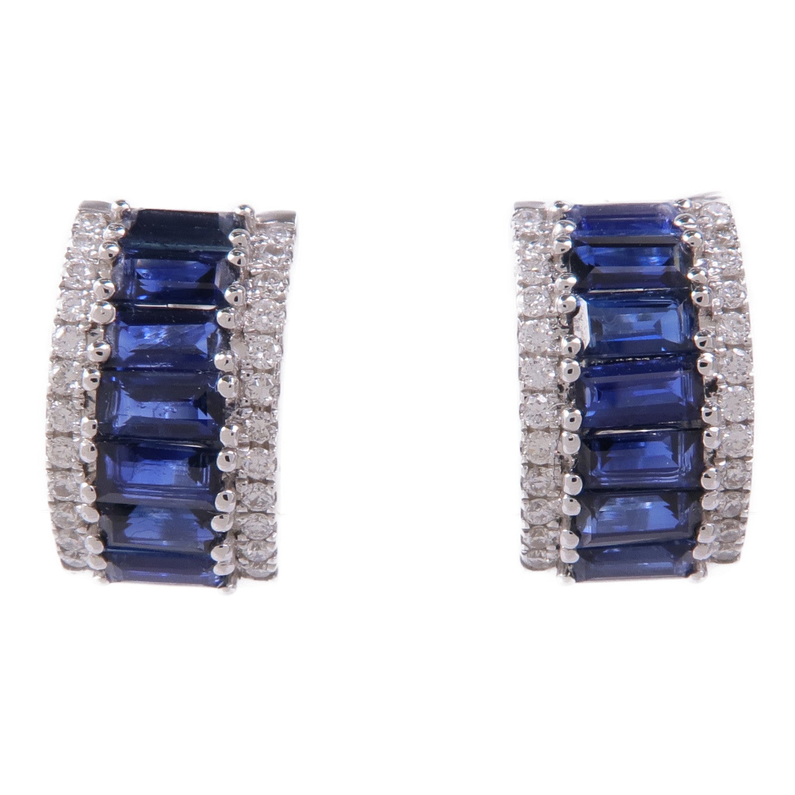 JEWELRY【激減優惠】 18K白金Sapphire/Diamond Earrings藍寶石/鑽石耳環