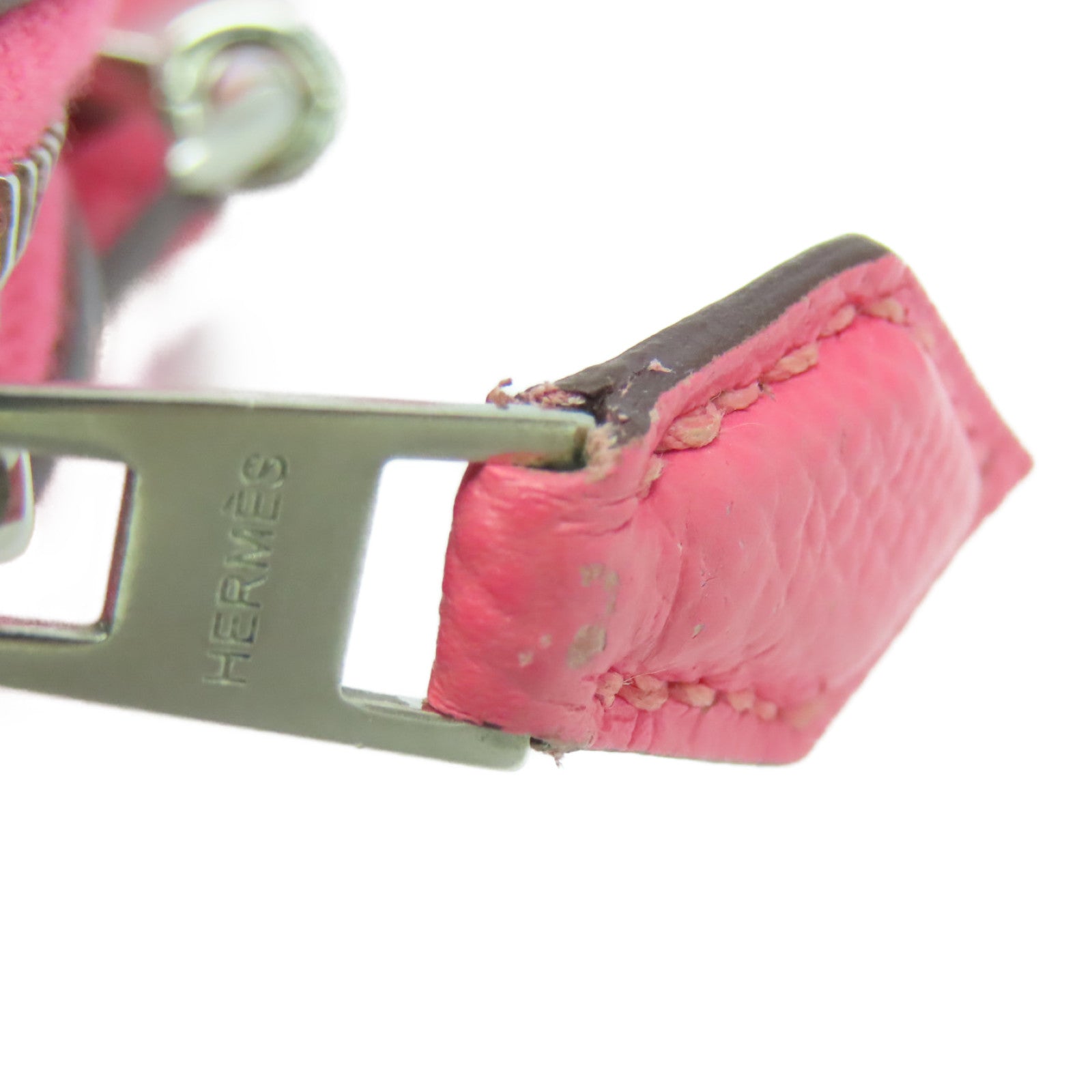 HERMES Epsom皮革Bolide 27银扣手挽肩背两用袋Rose Azalee粉红色