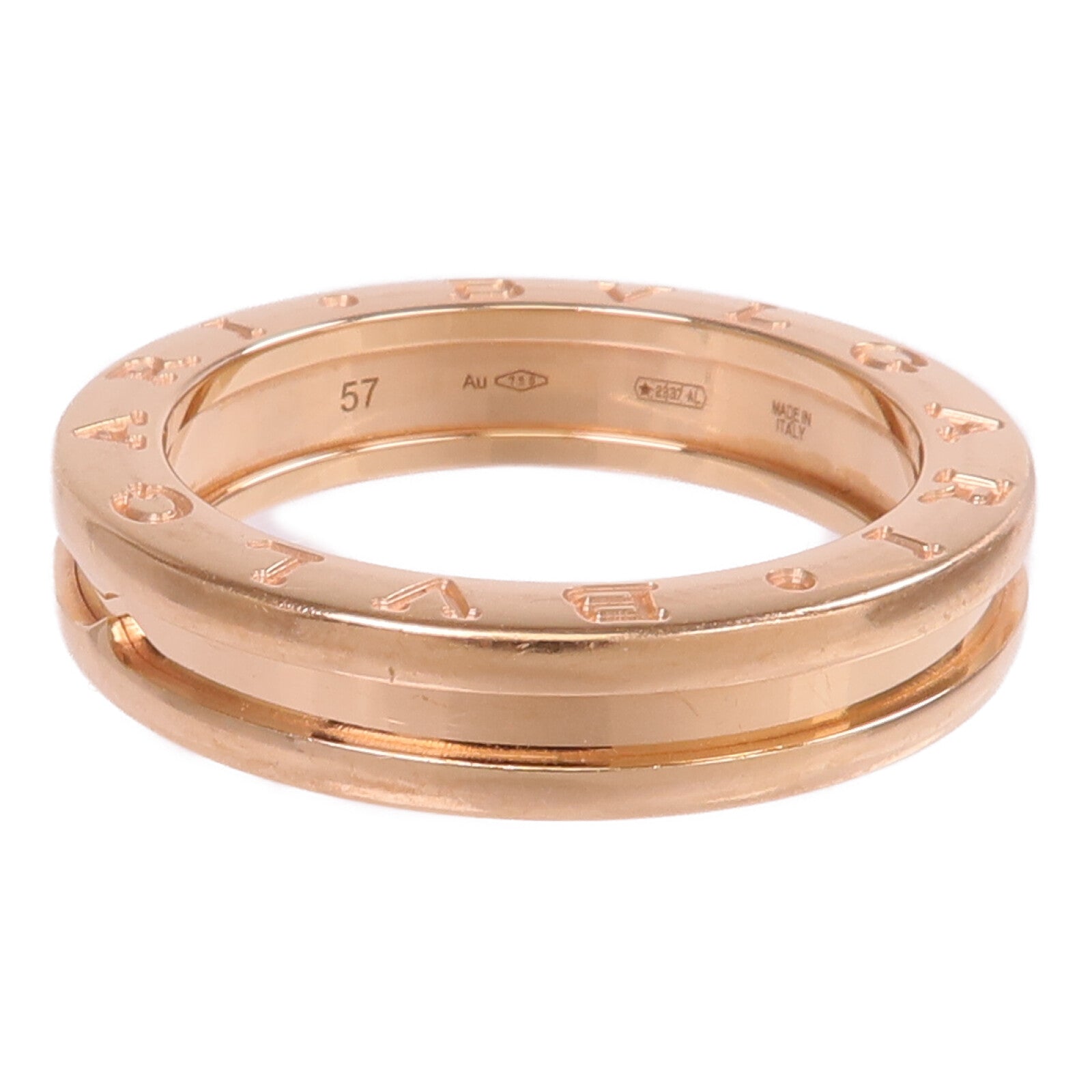 BVLGARI 18K玫瑰金B-zero1 Ring戒指Bvlgari#57/US#8