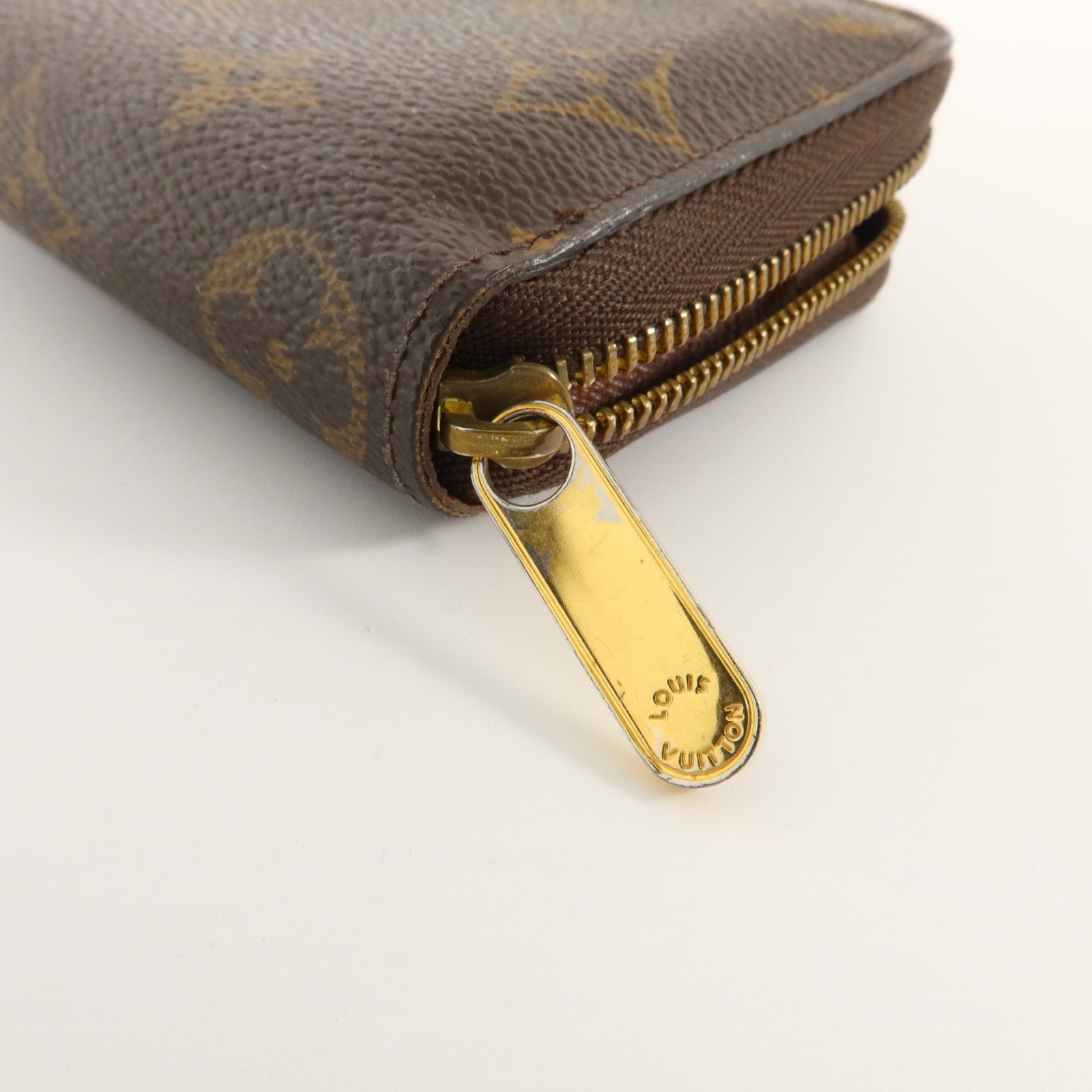 LOUIS VUITTON Monogram Zippy Coin Purse金扣零錢包棕色