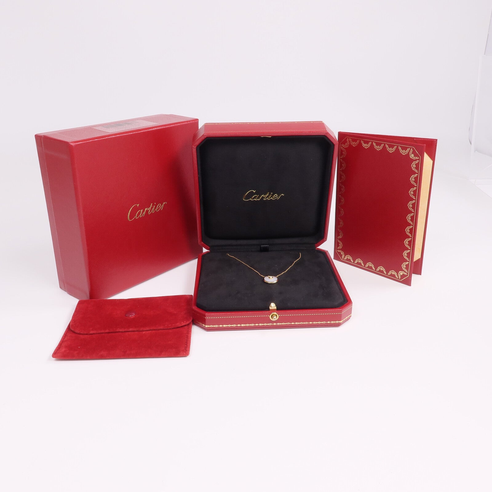 CARTIER 18K黃金Amulette de Cartier Necklace珍珠母貝/鑽石項鍊