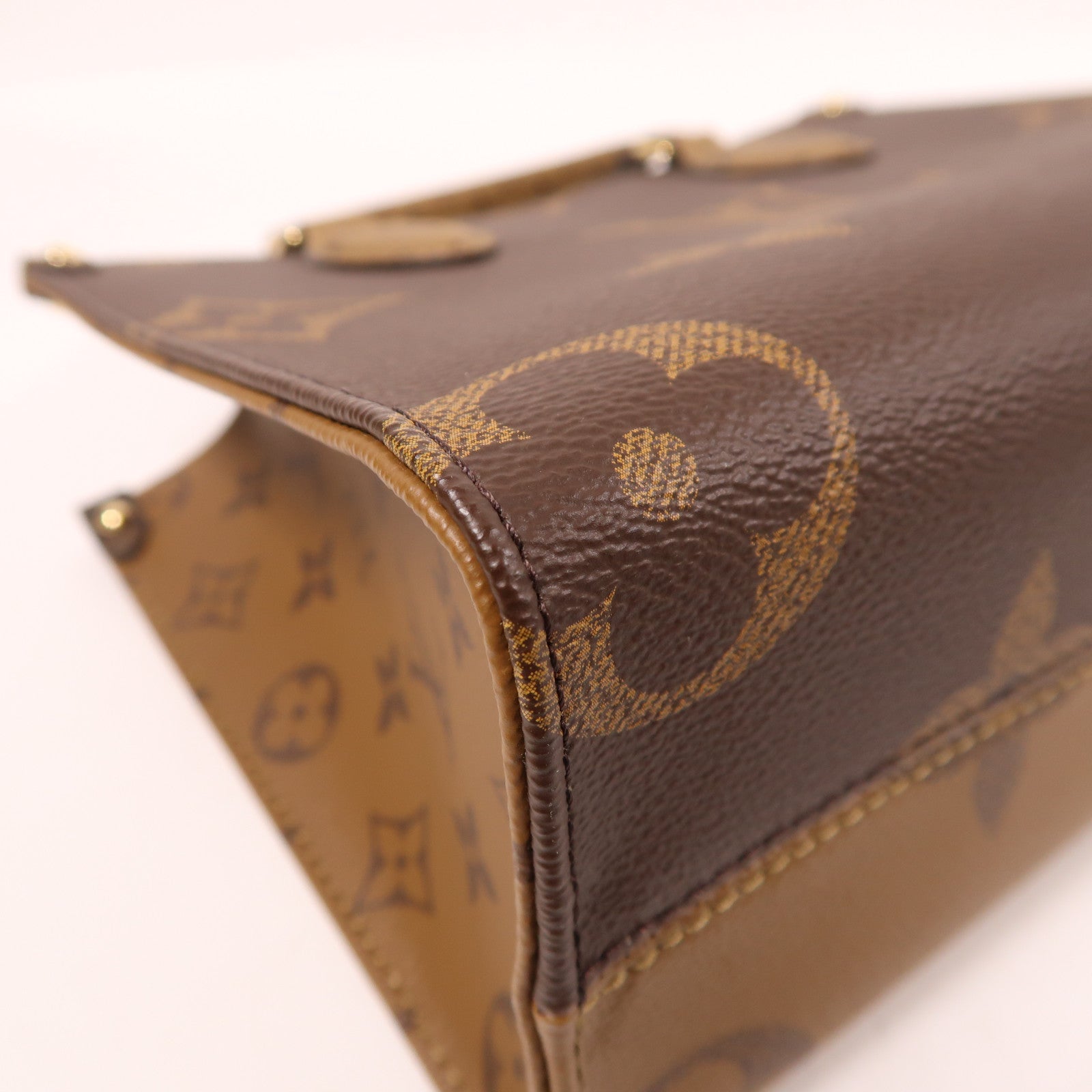 LOUIS VUITTON Monogram Giant OnTheGo PM金扣手挽肩背兩用袋棕色