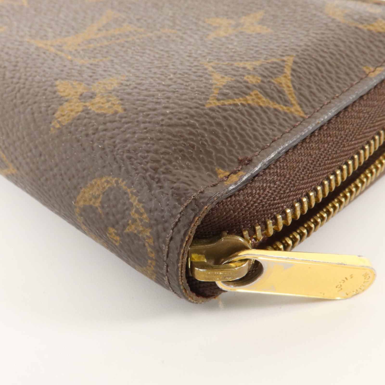 LOUIS VUITTON Monogram Zippy Coin Purse金扣零錢包棕色