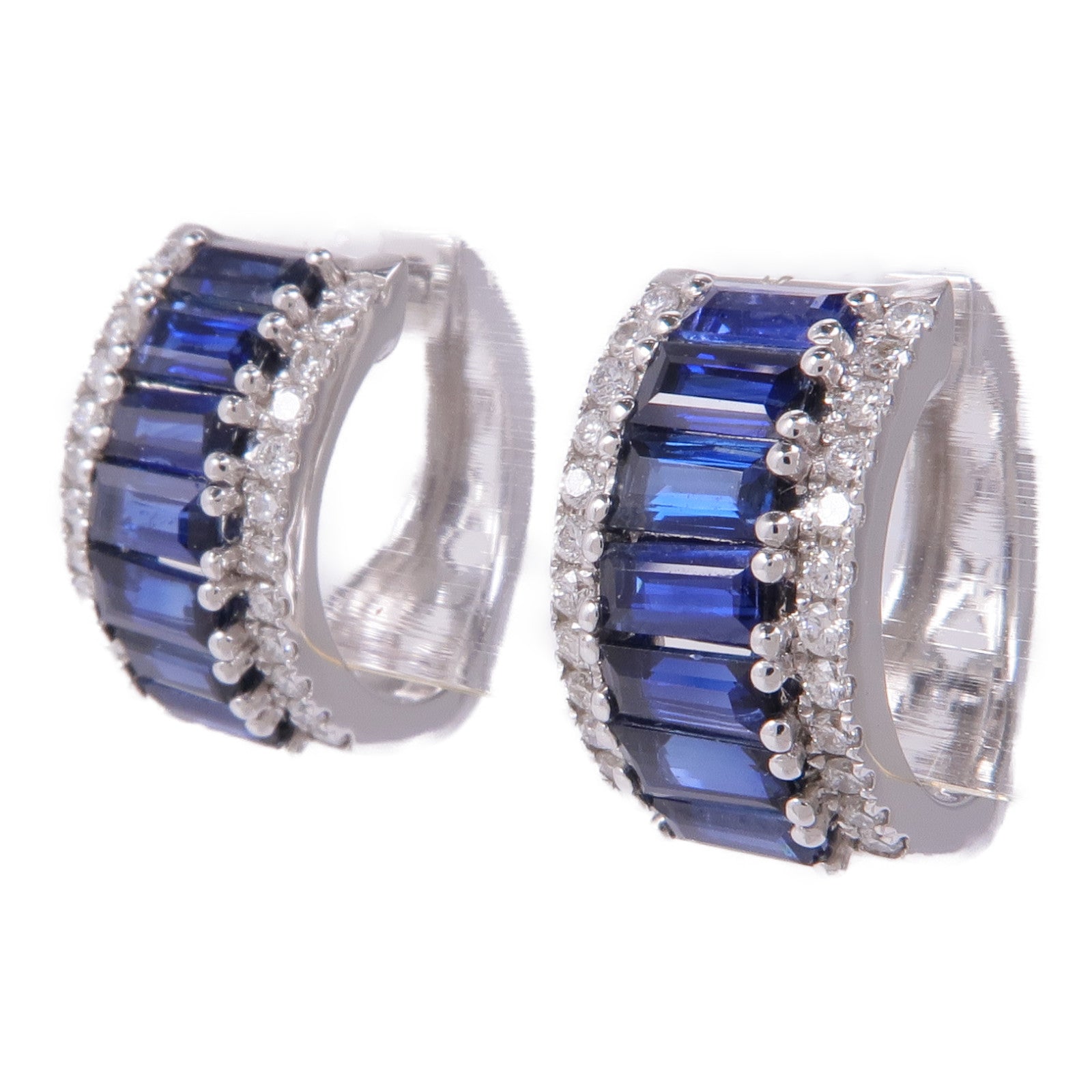 JEWELRY【激減優惠】 18K白金Sapphire/Diamond Earrings藍寶石/鑽石耳環