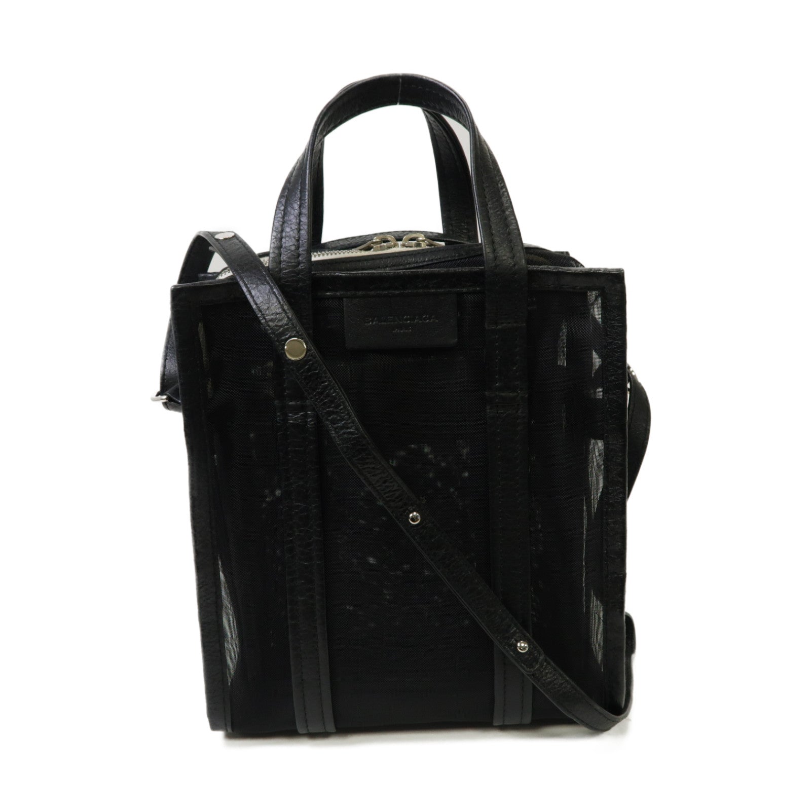 BALENCIAGA 【激減優惠】聚酯纖維2way Shoulder Bag銀扣手挽肩背兩用袋黒色