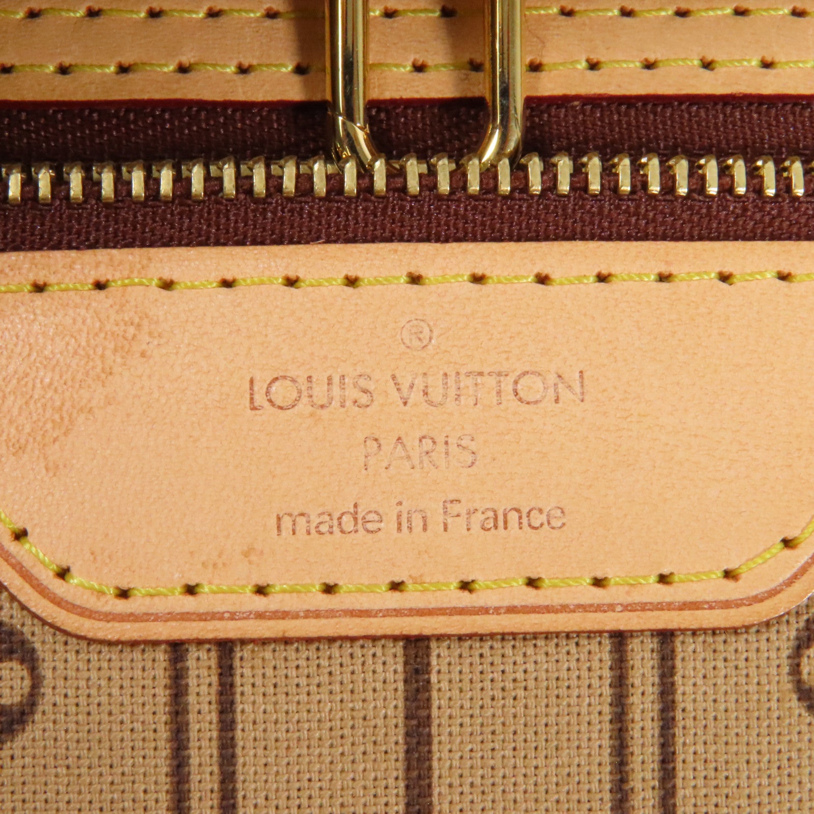 LOUIS VUITTON Monogram Neverfull GM金扣手挽袋啡色