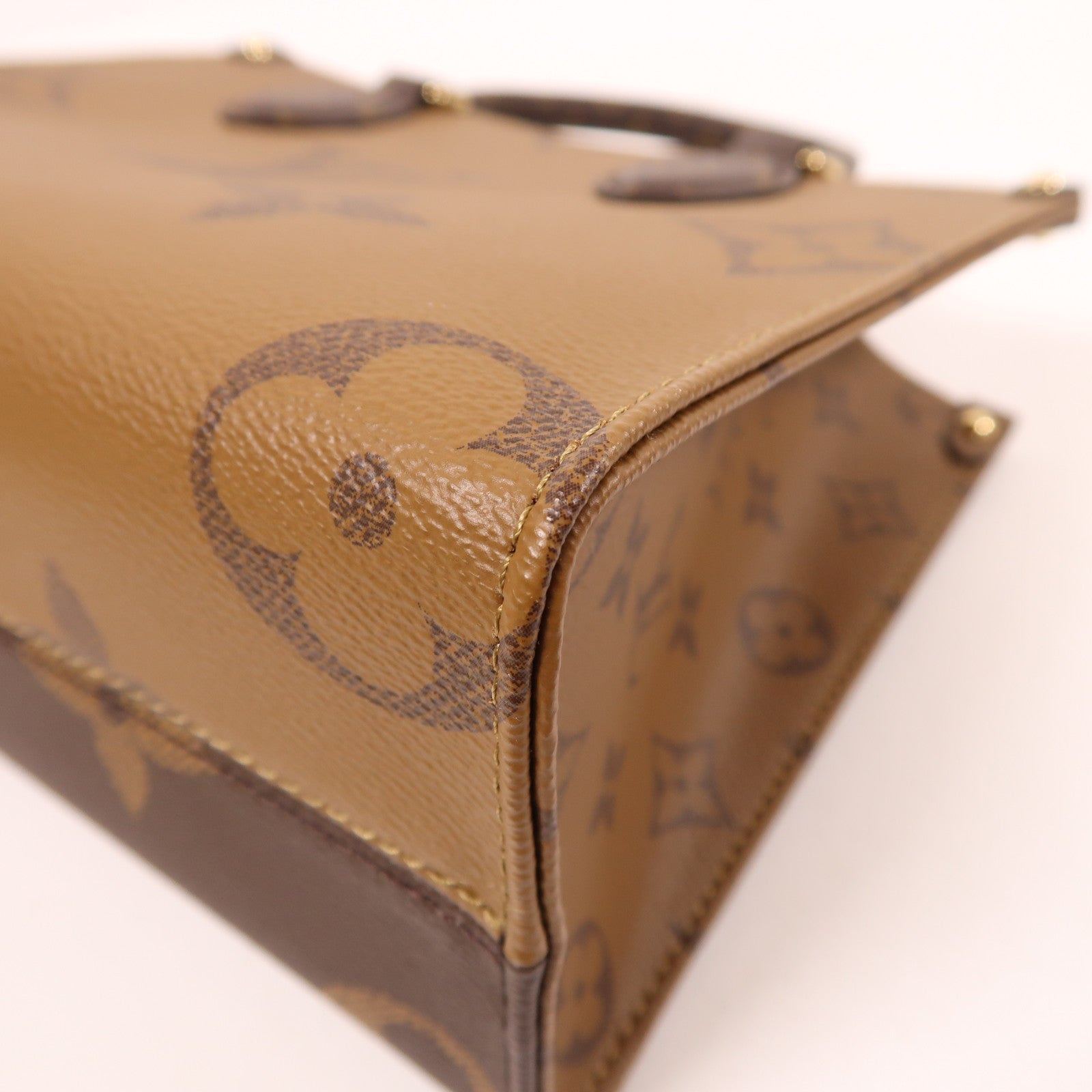 LOUIS VUITTON Monogram Giant OnTheGo PM金扣手挽肩背兩用袋棕色