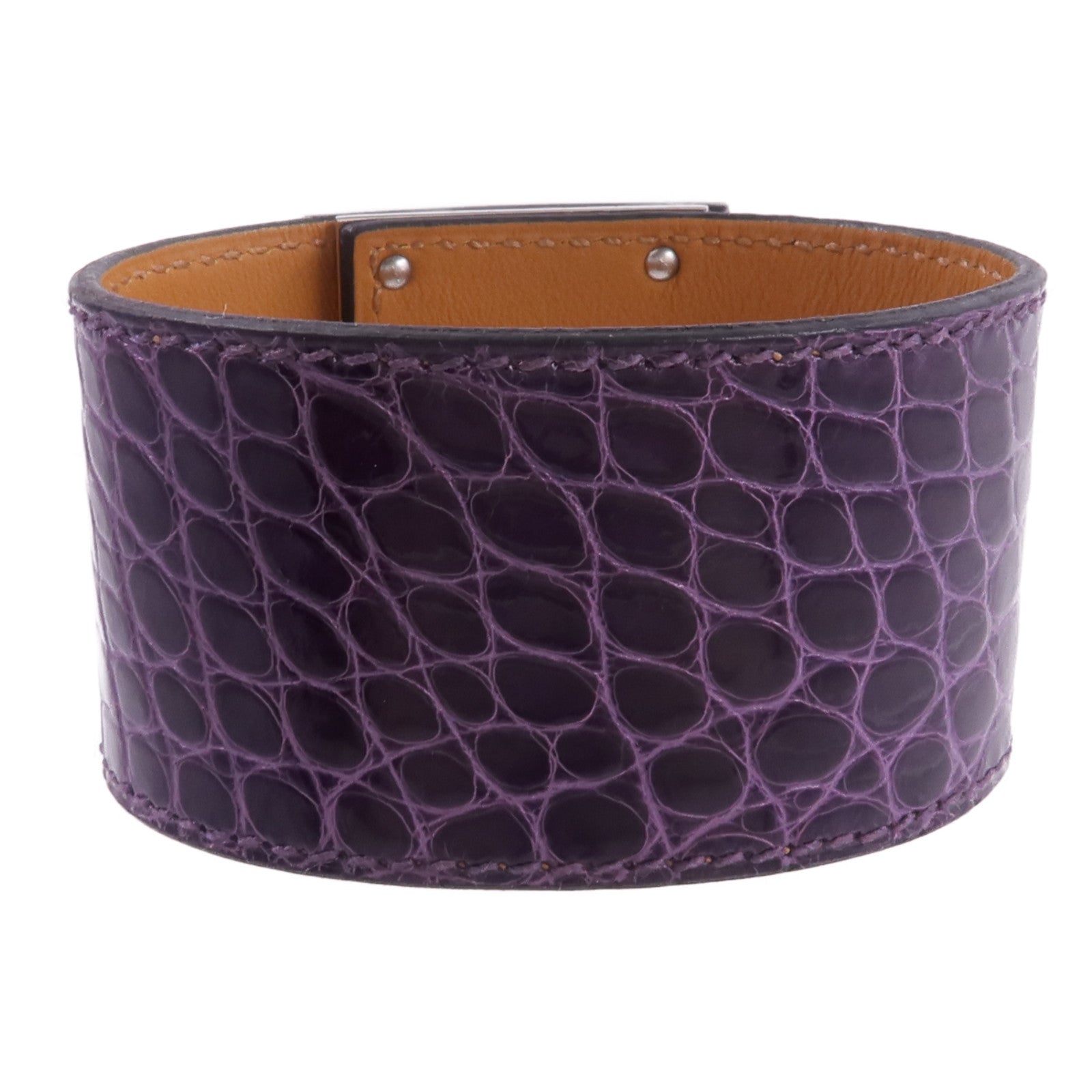 HERMES 【激減優惠】鱷魚皮革Kelly Dog手鐲Amethyst