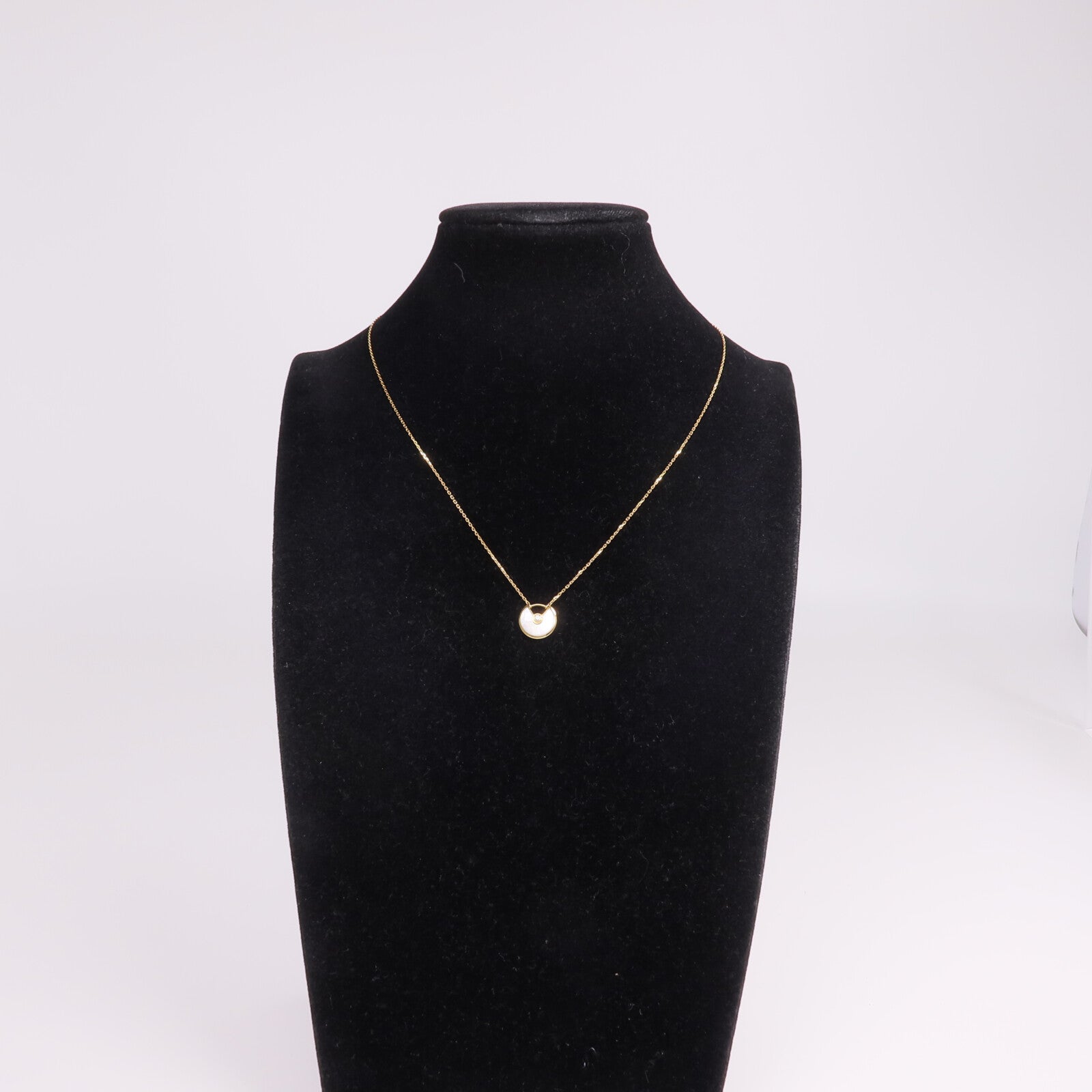 CARTIER 18K黃金Amulette de Cartier Necklace珍珠母貝/鑽石項鍊