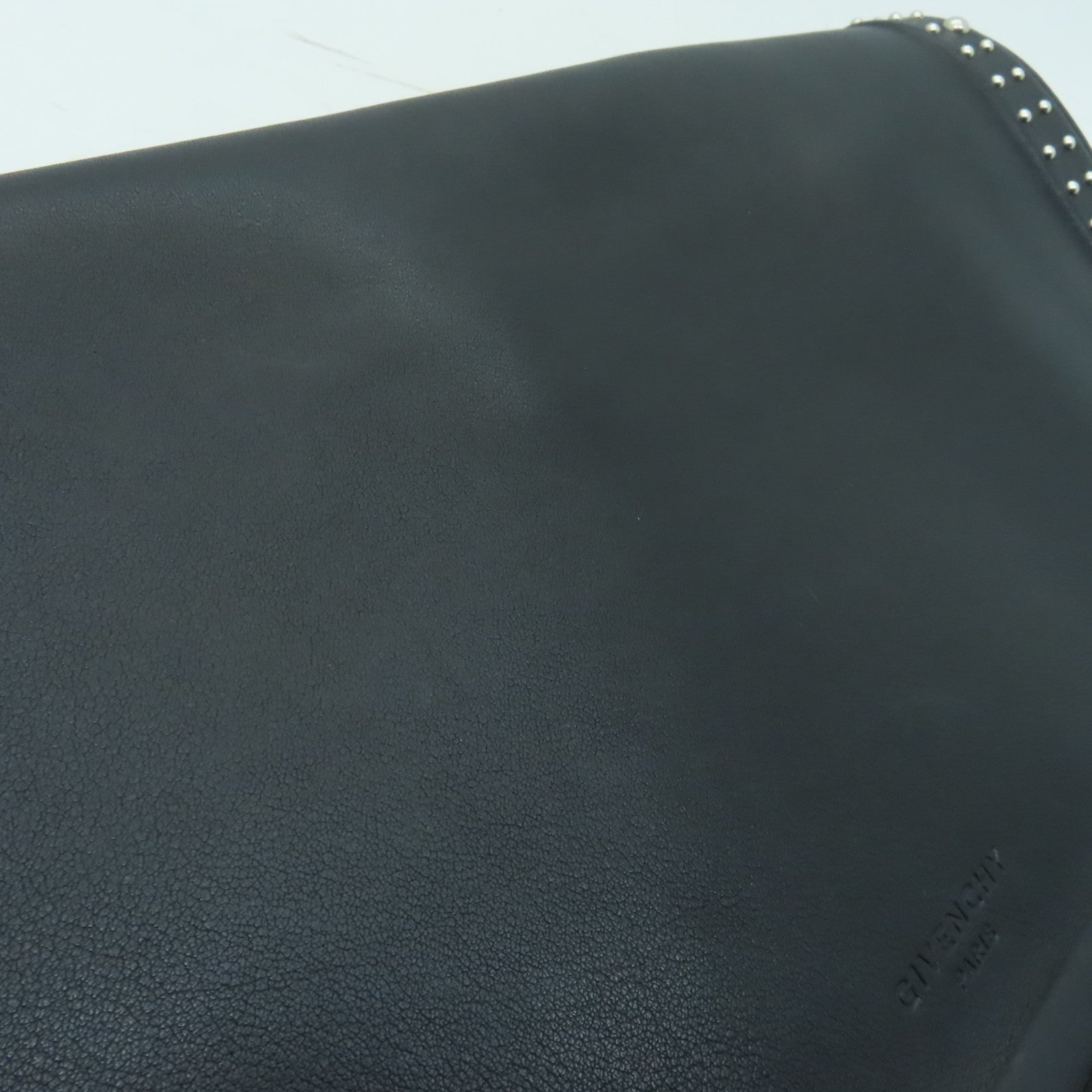GIVENCHY 【激減優惠】牛皮皮革2way Shoulder Bag銀扣手挽肩背兩用袋黒色