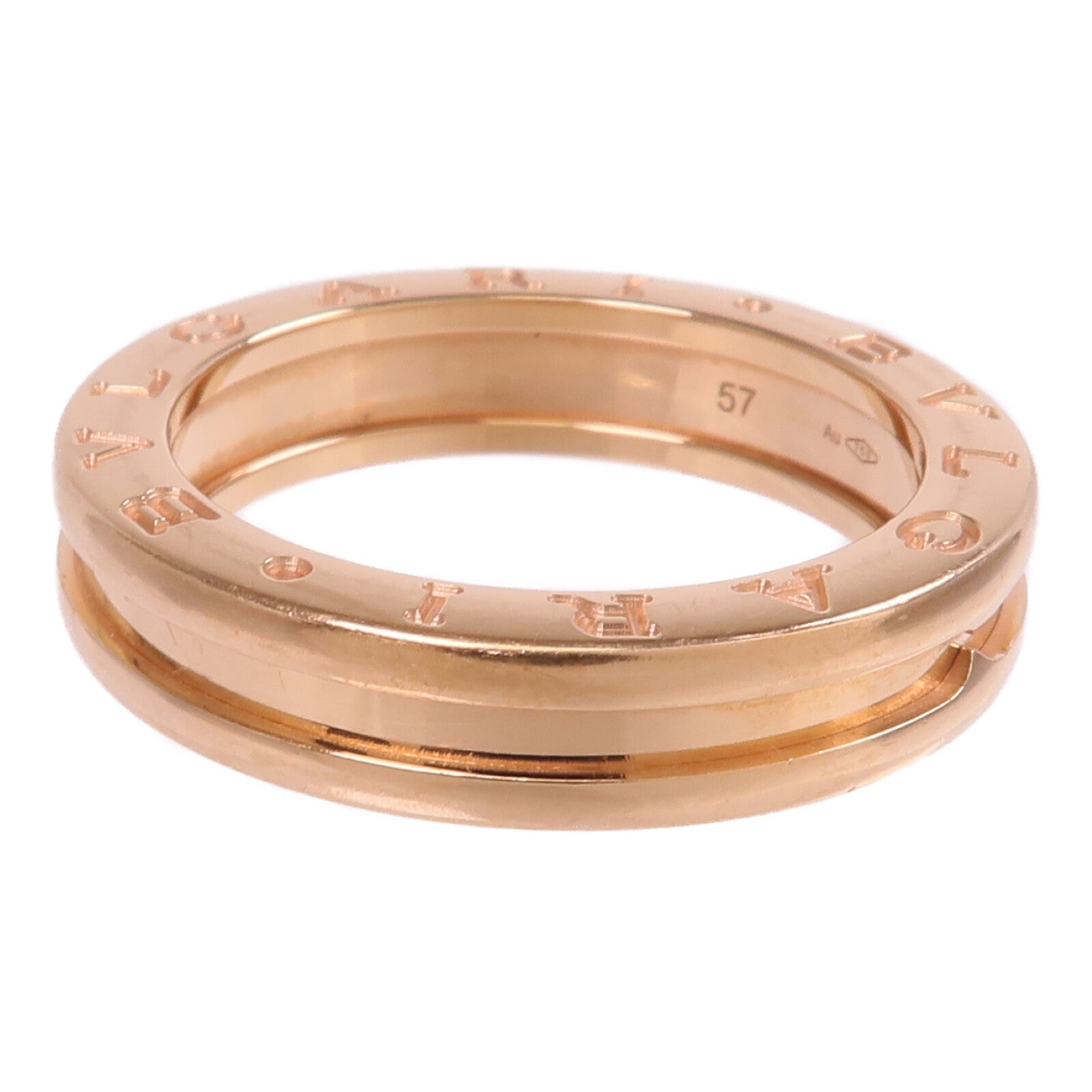 BVLGARI 18K玫瑰金B-zero1 Ring戒指Bvlgari#57/US#8