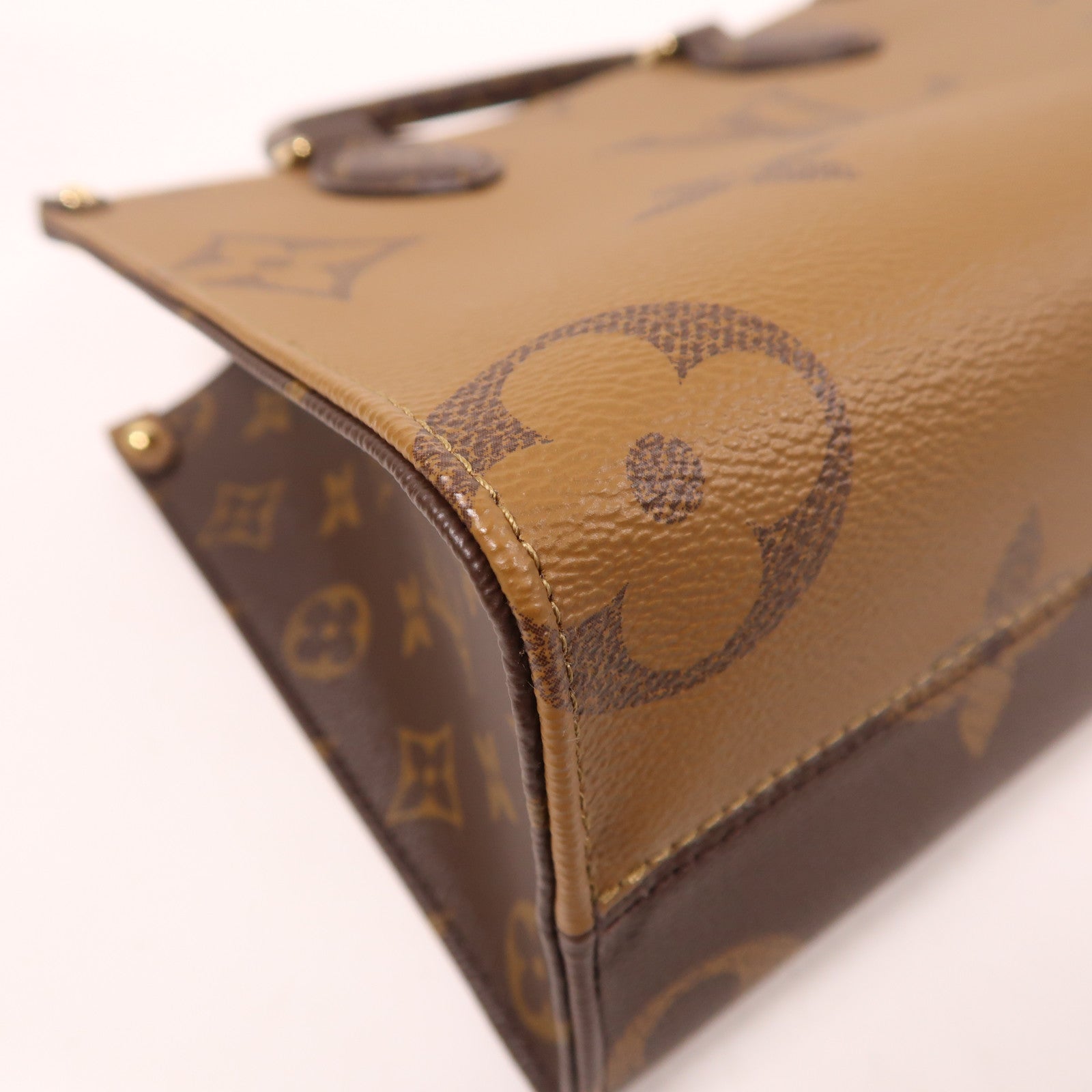 LOUIS VUITTON Monogram Giant OnTheGo PM金扣手挽肩背兩用袋棕色