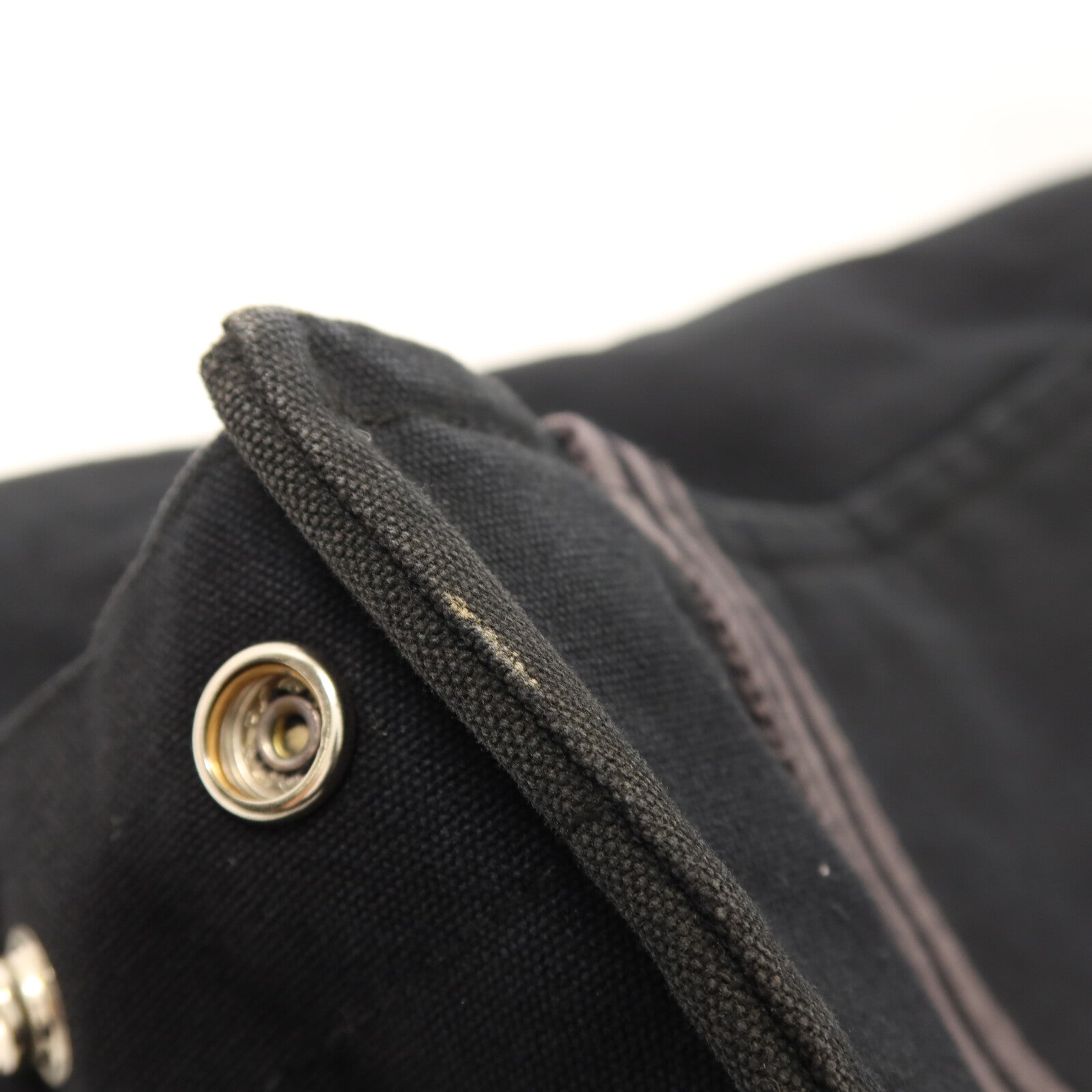 HERMES 帆布Herline Messenger Bag銀扣肩背袋Noir