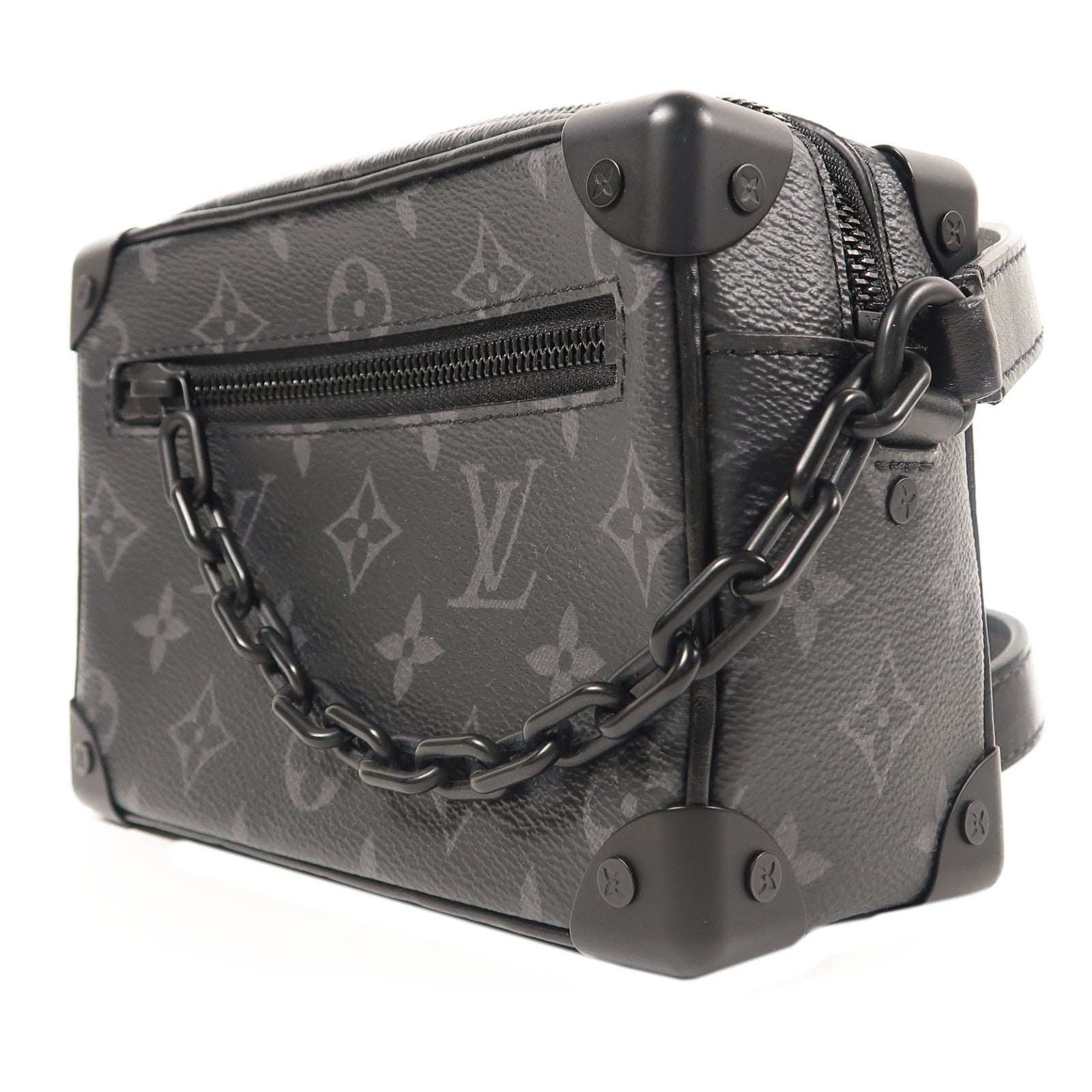 LOUIS VUITTON Monogram Eclipse Mini Soft Trunk肩背袋黑色
