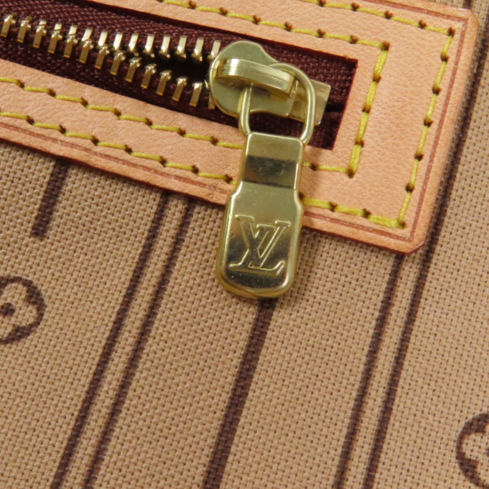 LOUIS VUITTON Monogram Neverfull GM金扣手挽袋啡色