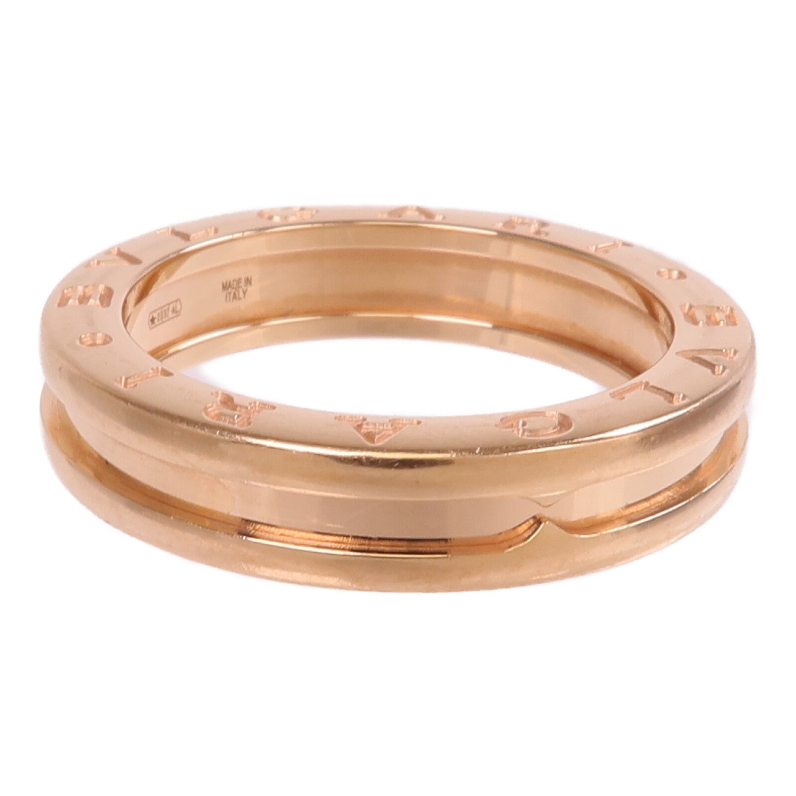 BVLGARI 18K玫瑰金B-zero1 Ring戒指Bvlgari#57/US#8
