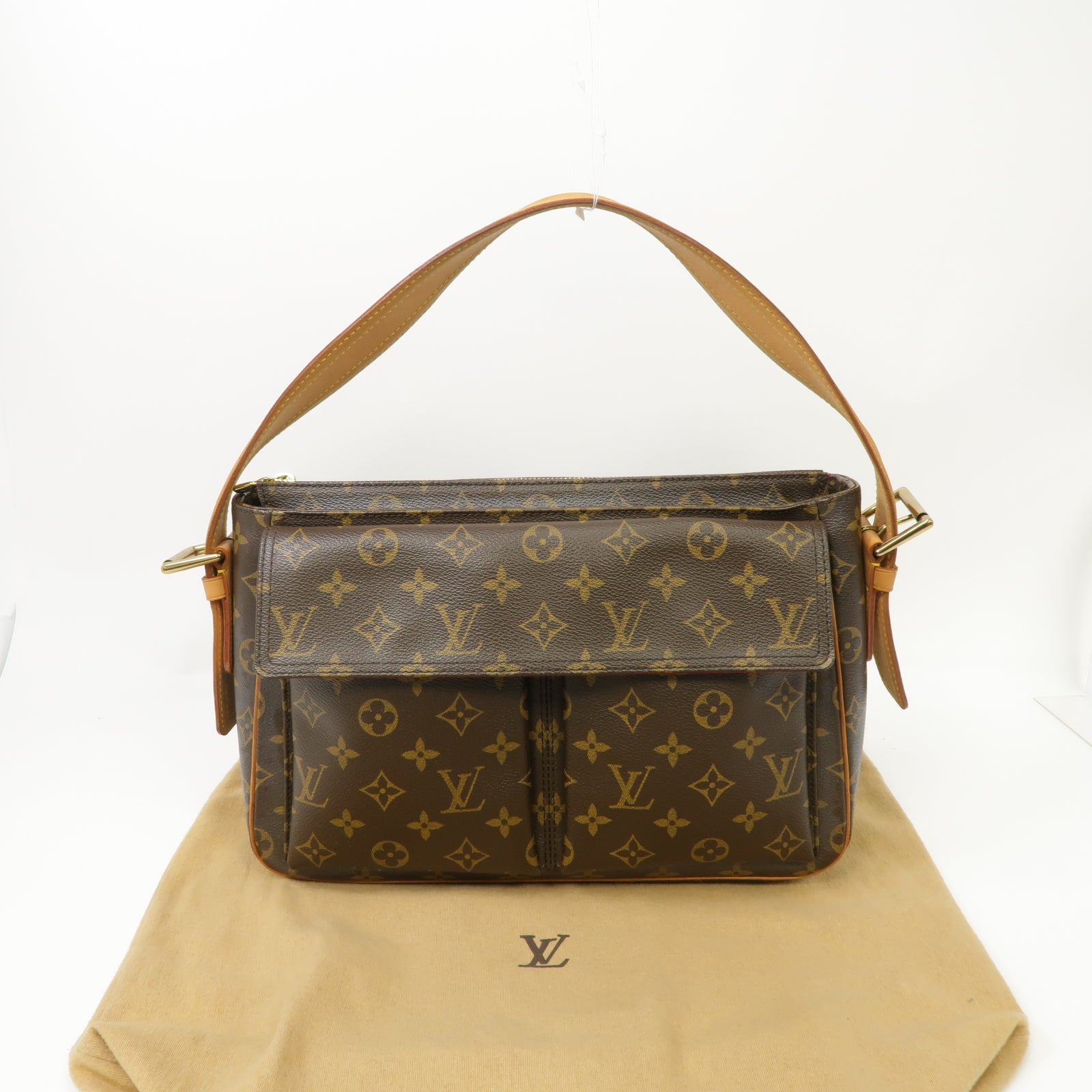 LOUIS VUITTON 【激減優惠】Monogram Viva Cite GM金扣肩背袋啡色