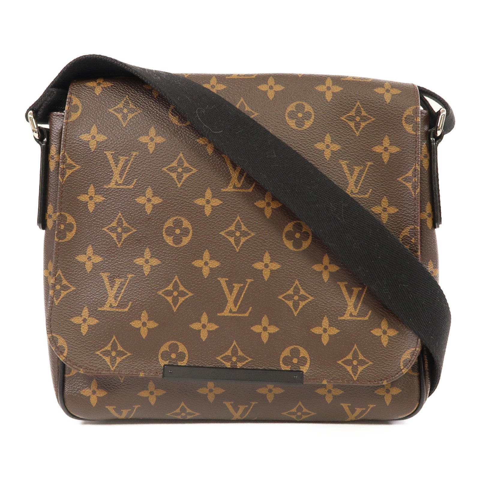 LOUIS VUITTON Monogram District PM銀扣肩背袋啡色