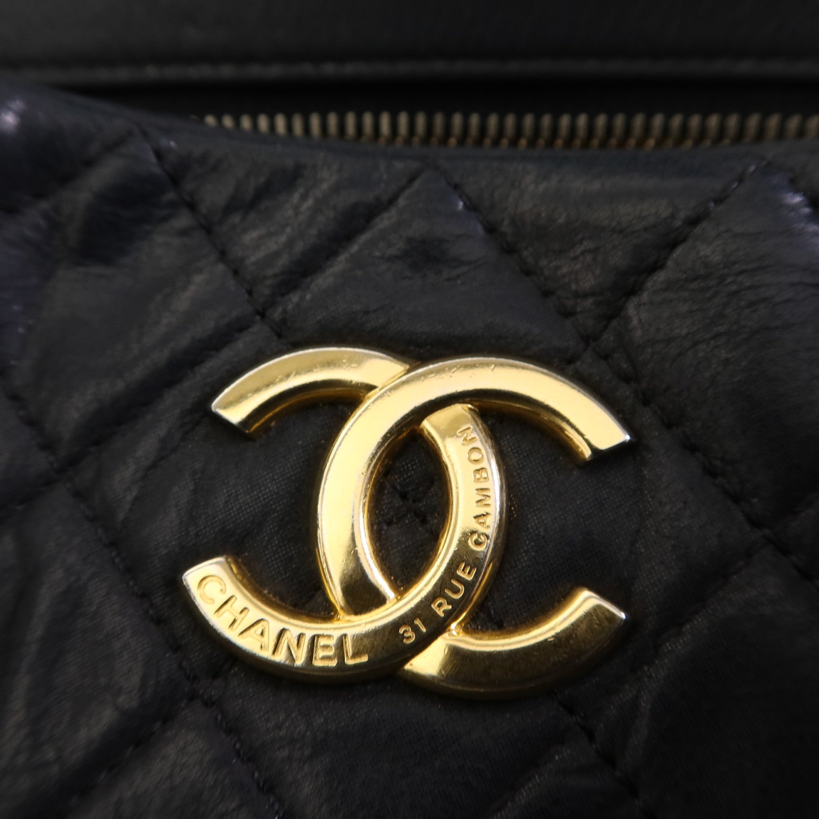 CHANEL 牛皮皮革Chain Shoulder Bag金扣鏈帶肩背袋