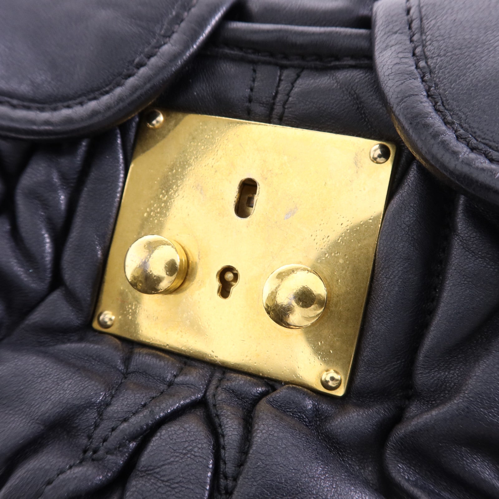 Miu Miu 羊皮皮革2 Way Shoulder Bag金扣手挽肩背兩用袋