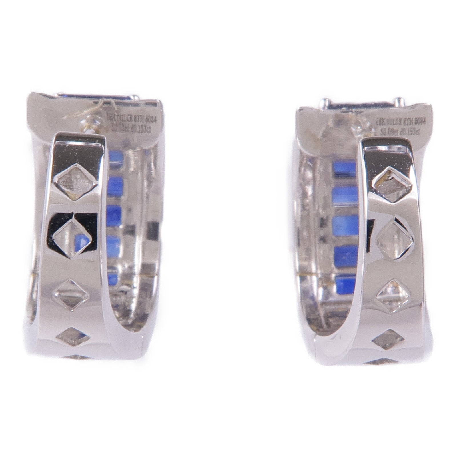 JEWELRY【激減優惠】 18K白金Sapphire/Diamond Earrings藍寶石/鑽石耳環