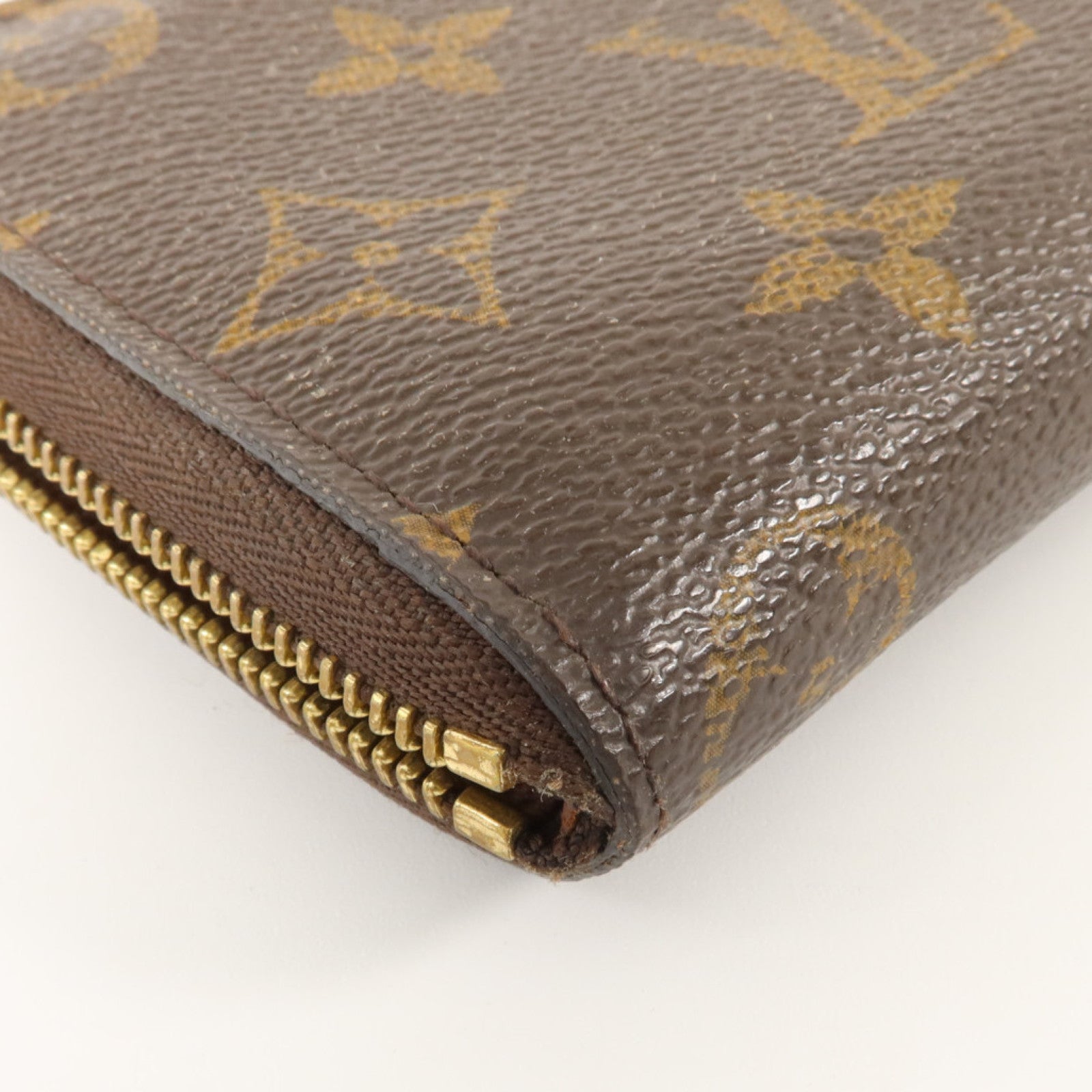 LOUIS VUITTON Monogram Zippy Coin Purse金扣零錢包棕色
