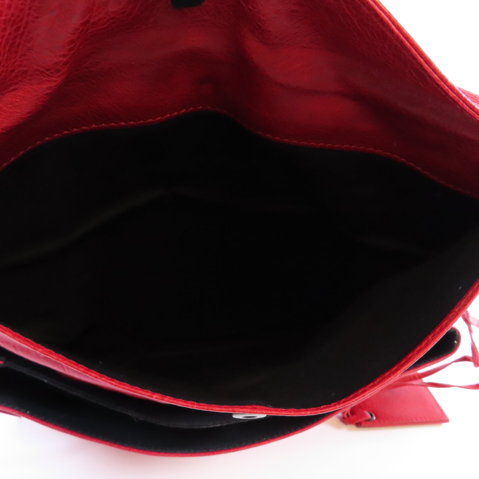 BALENCIAGA 【激減優惠】牛皮皮革Pouch金扣手拿包紅色