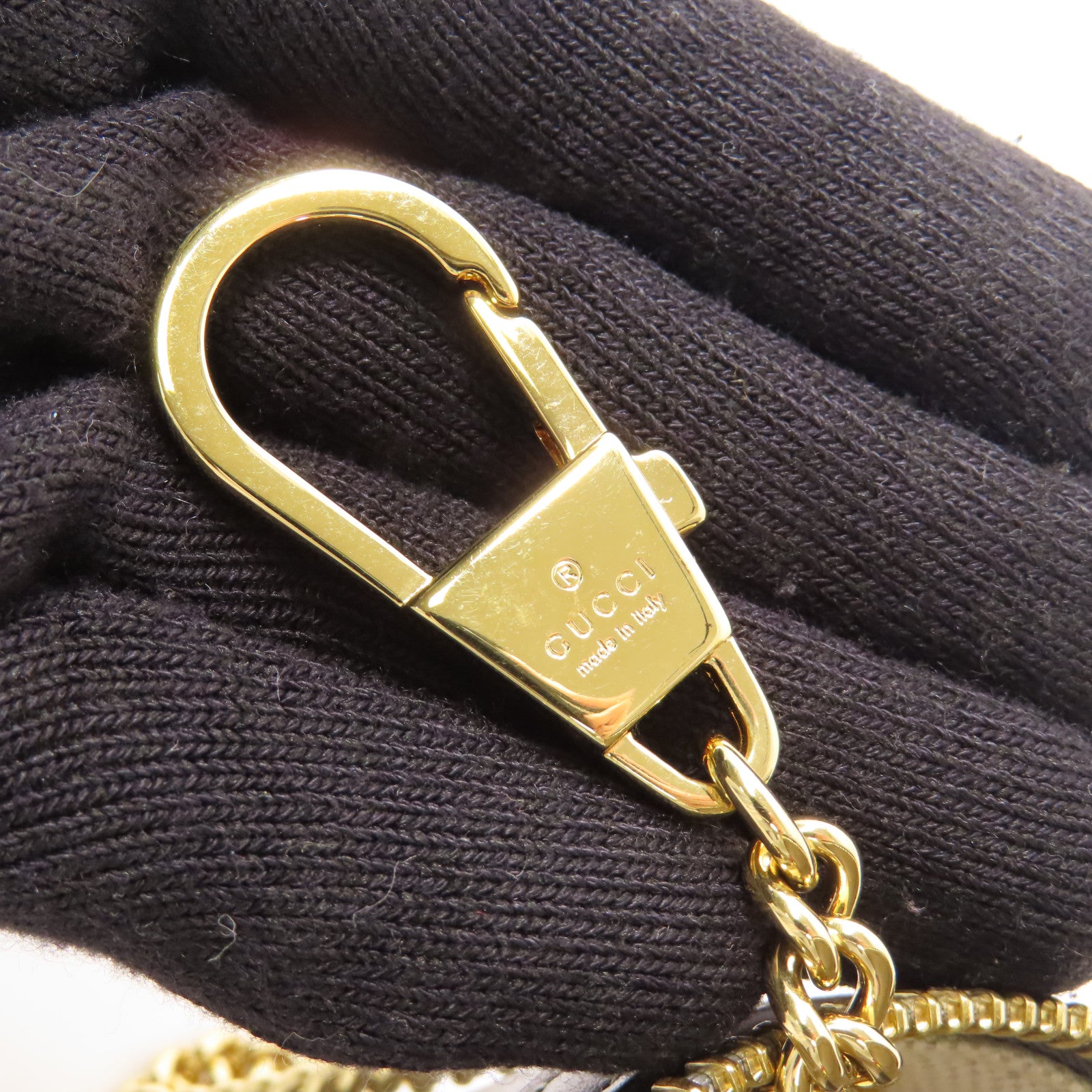 GUCCI 皮革Matelasse Top Handle Mini鏈帶肩背袋