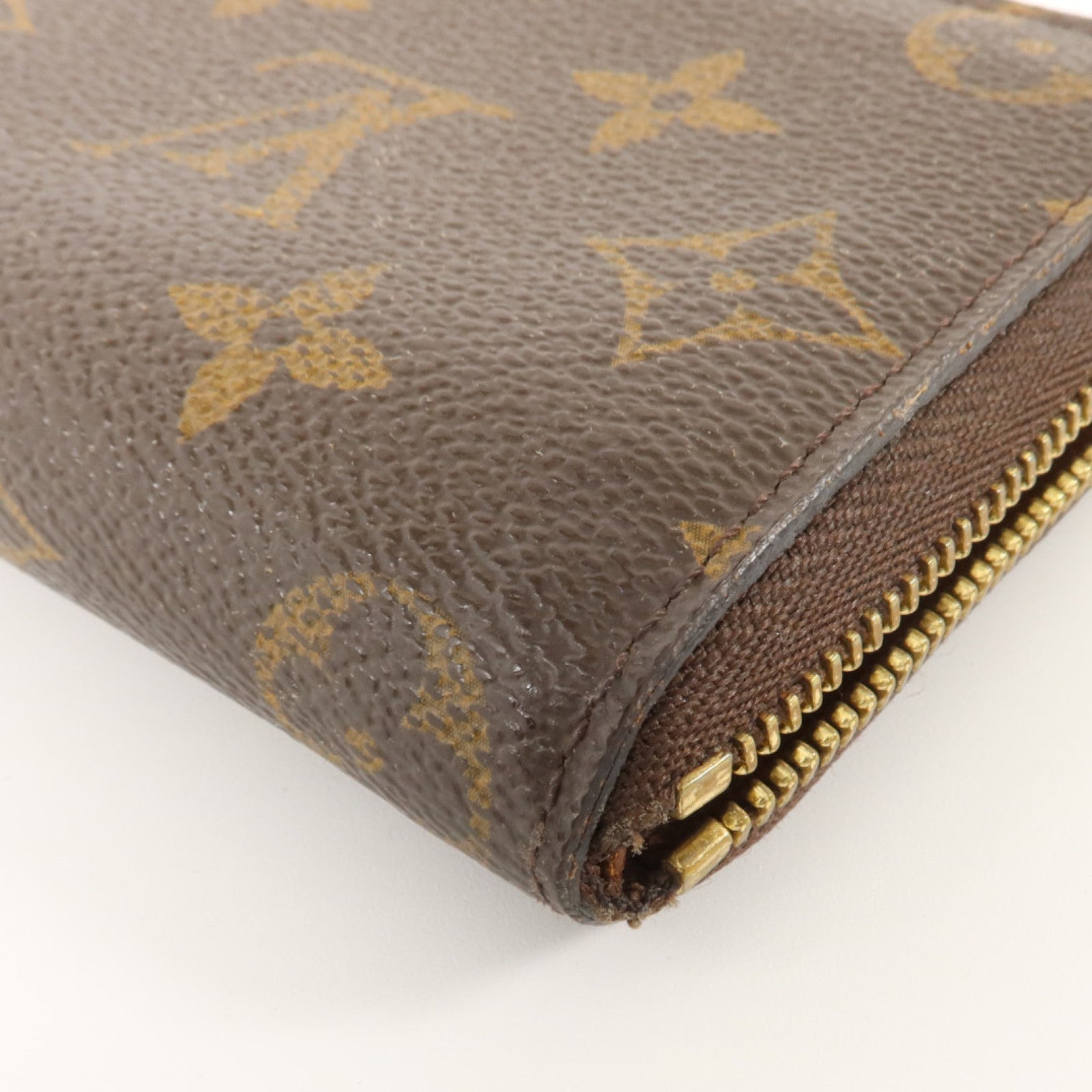 LOUIS VUITTON Monogram Zippy Coin Purse金扣零錢包棕色