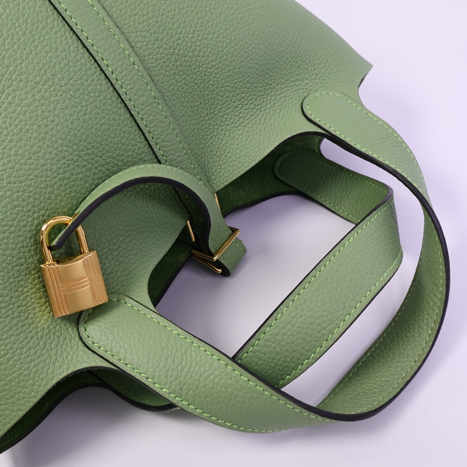 HERMES Maurice皮革Picotin PM手挽袋Vert Criquet